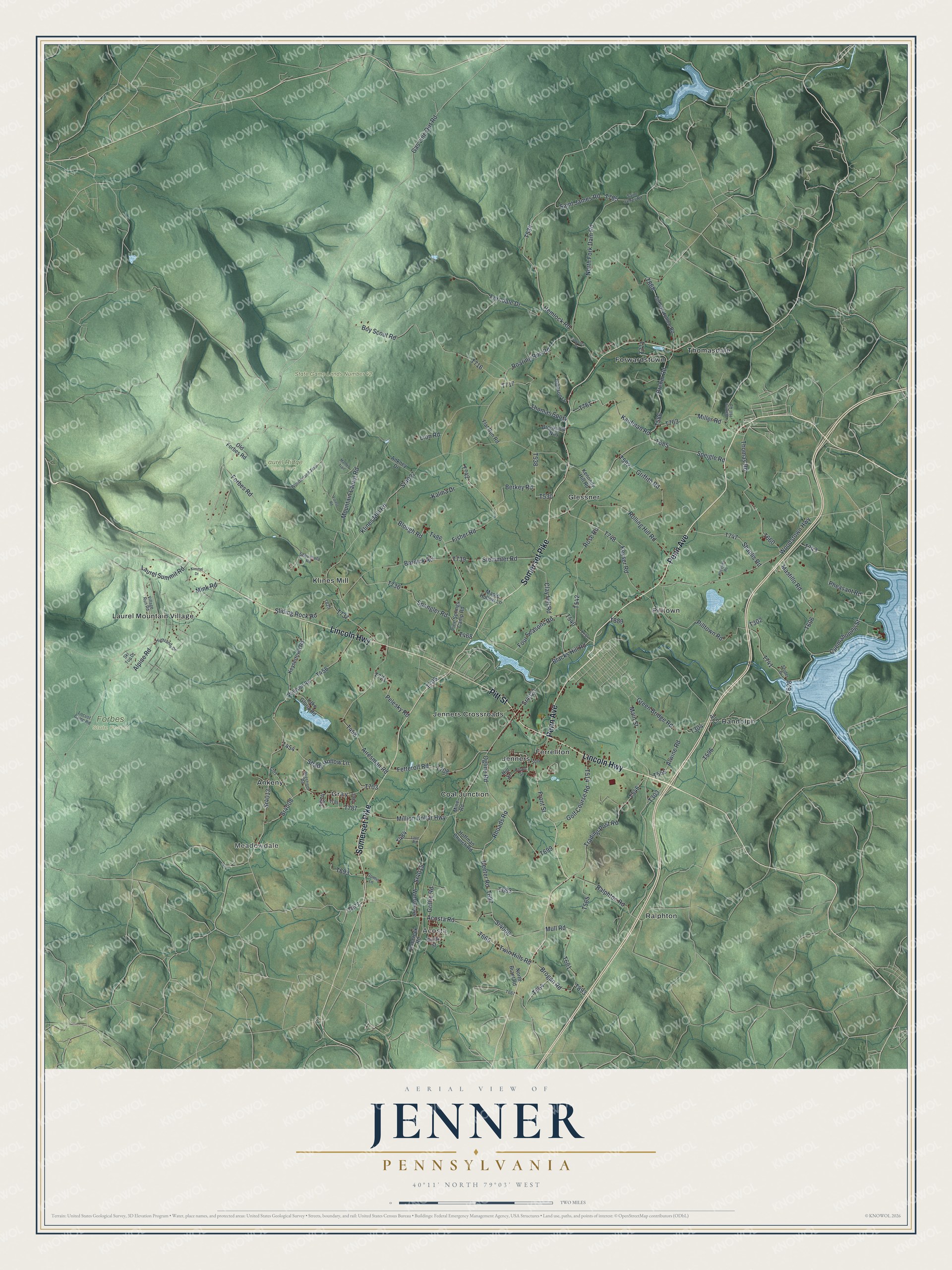 Watermarked full-map preview of Jenner, Pennsylvania
