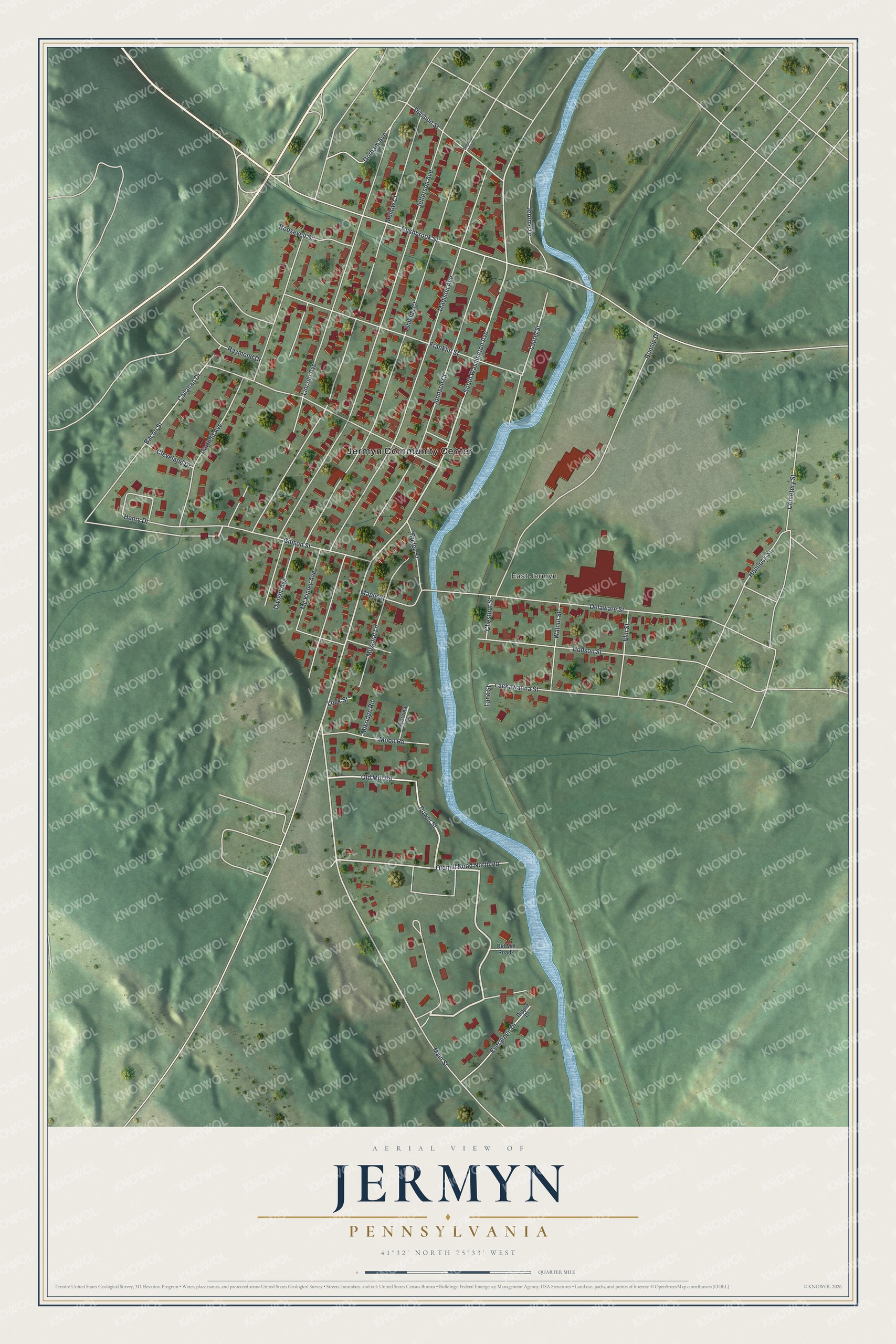 Watermarked full-map preview of Jermyn, Pennsylvania