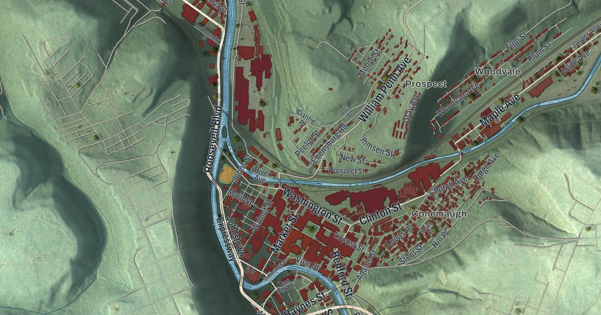 Map of Johnstown, Pennsylvania in 2026