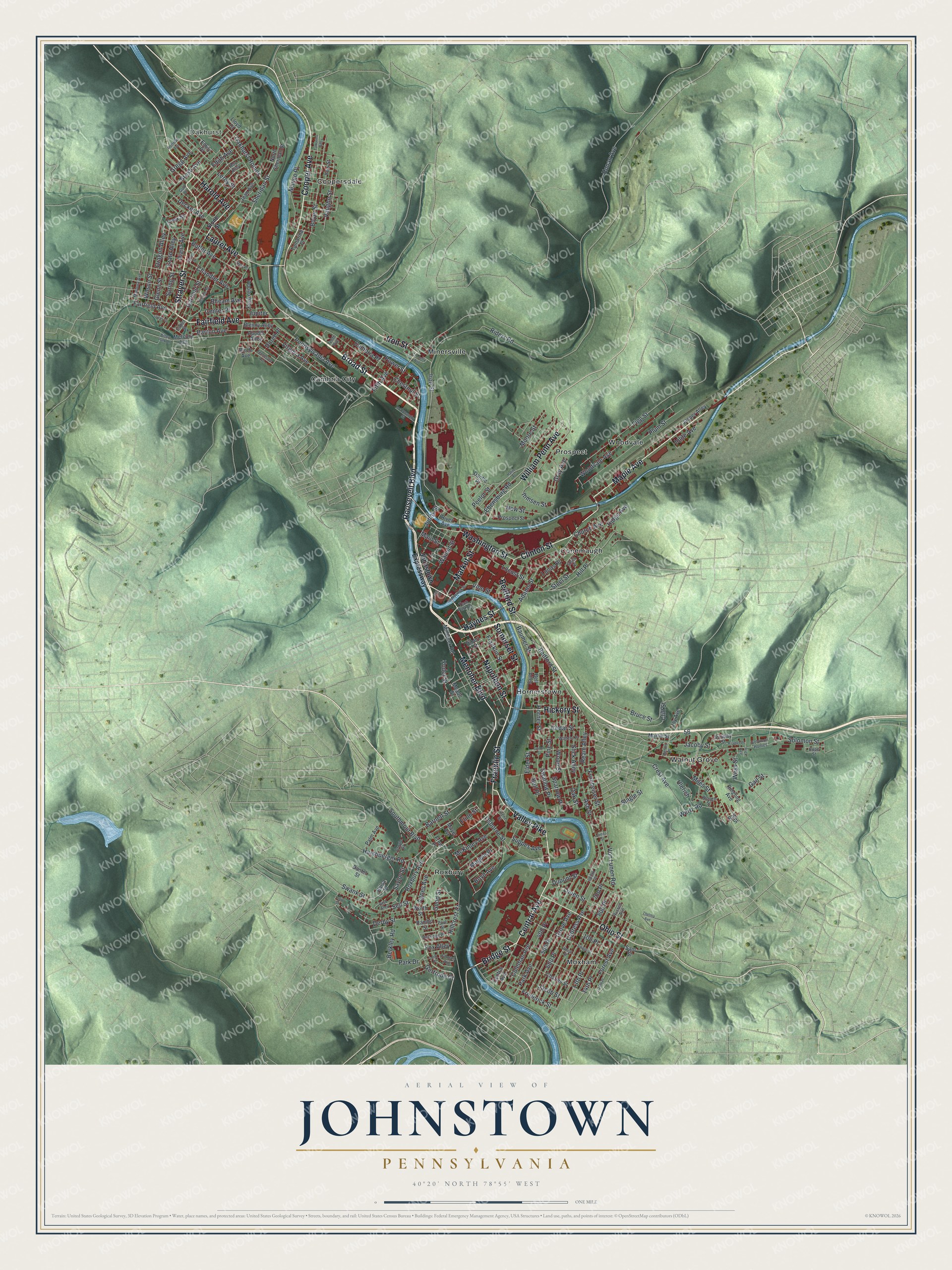 Watermarked full-map preview of Johnstown, Pennsylvania