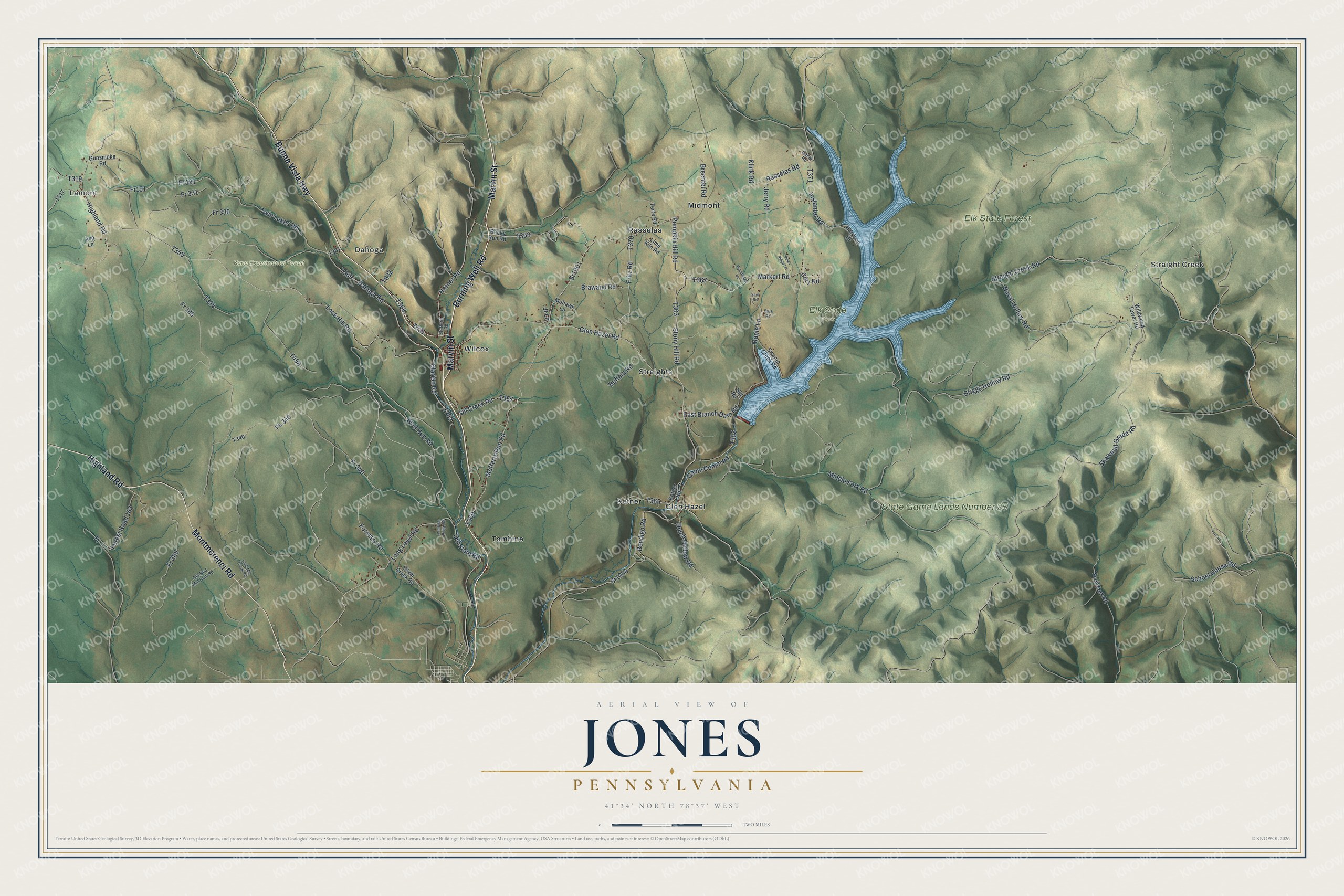 Watermarked full-map preview of Jones, Pennsylvania