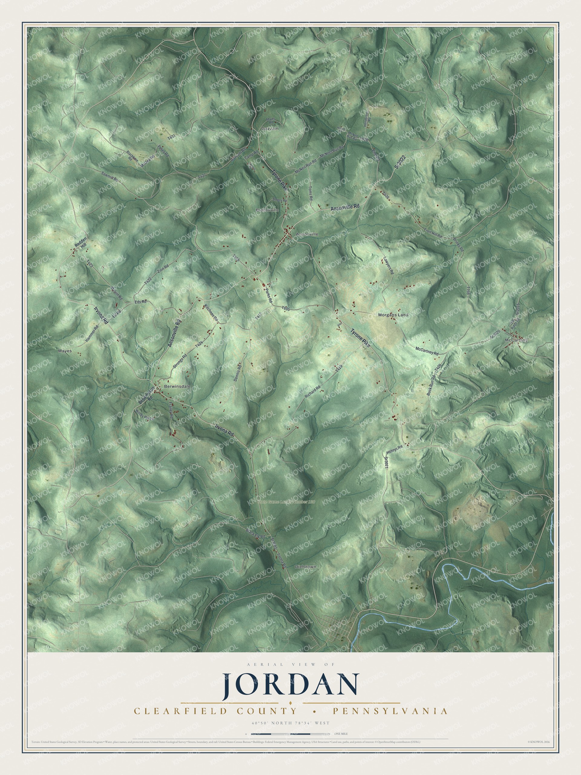 Watermarked full-map preview of Jordan, Pennsylvania