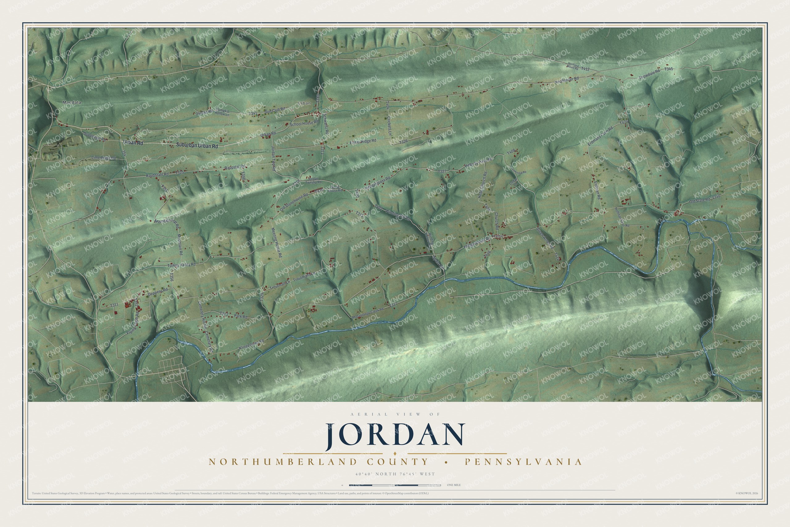 Watermarked full-map preview of Jordan, Pennsylvania