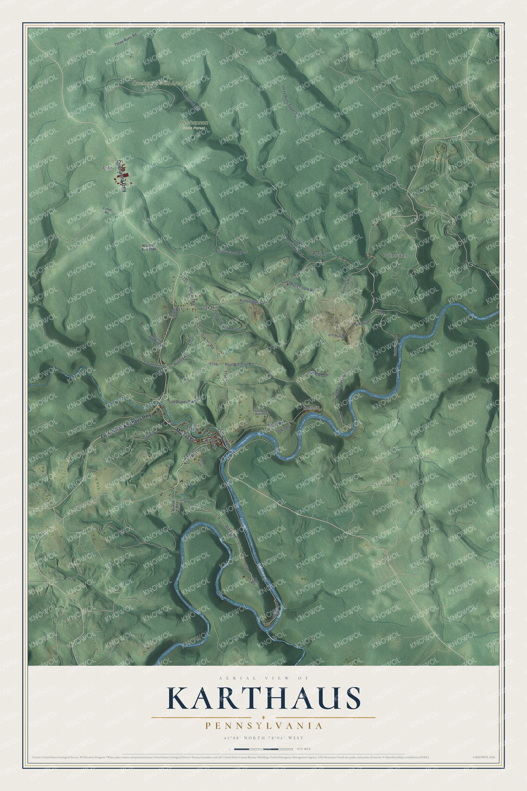 Watermarked full-map preview of Karthaus, Pennsylvania