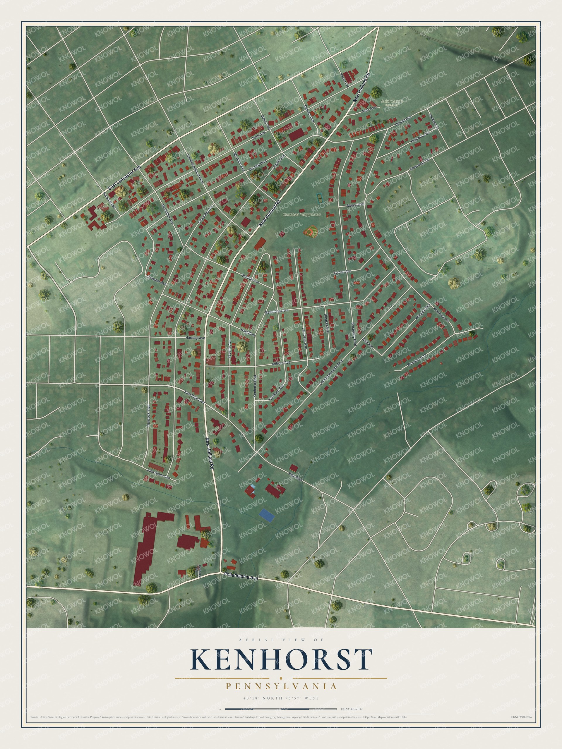 Watermarked full-map preview of Kenhorst, Pennsylvania
