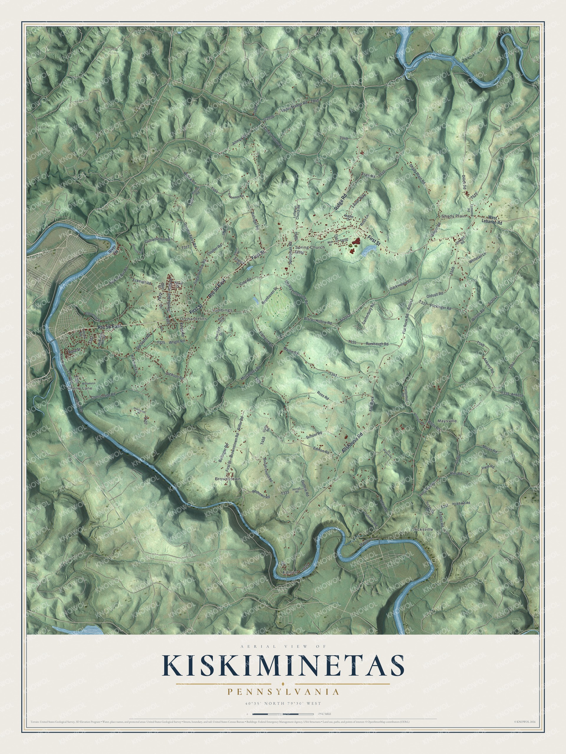 Watermarked full-map preview of Kiskiminetas, Pennsylvania