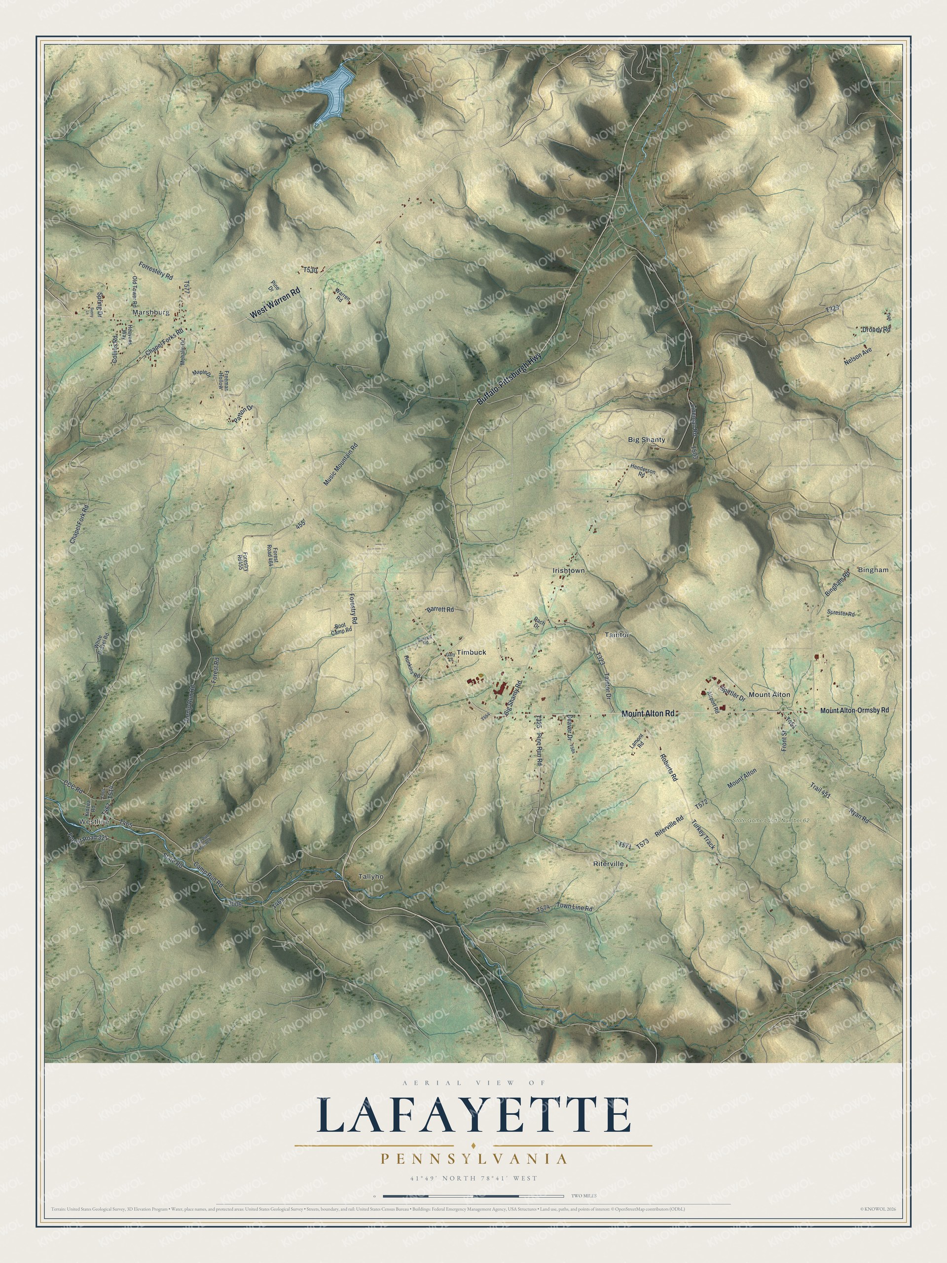 Watermarked full-map preview of Lafayette, Pennsylvania