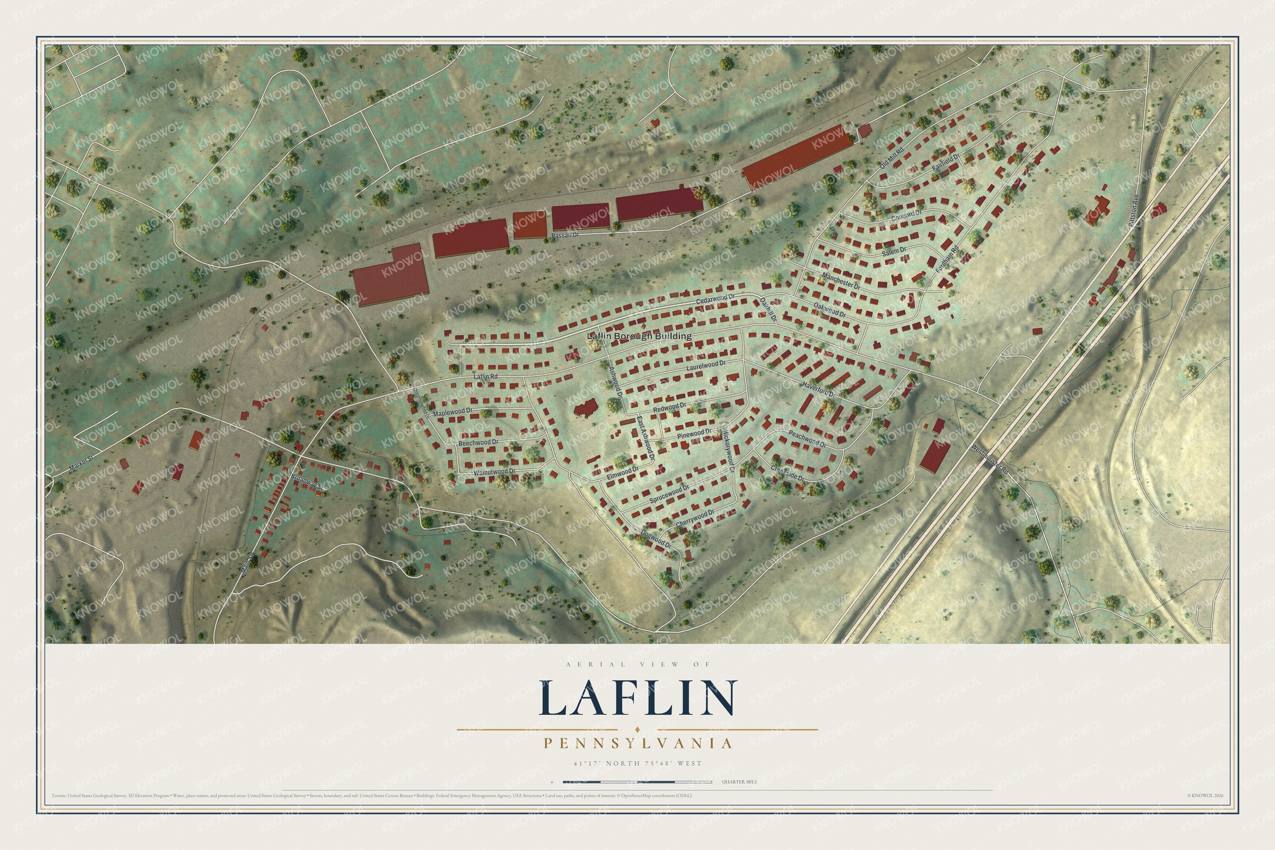 Watermarked full-map preview of Laflin, Pennsylvania