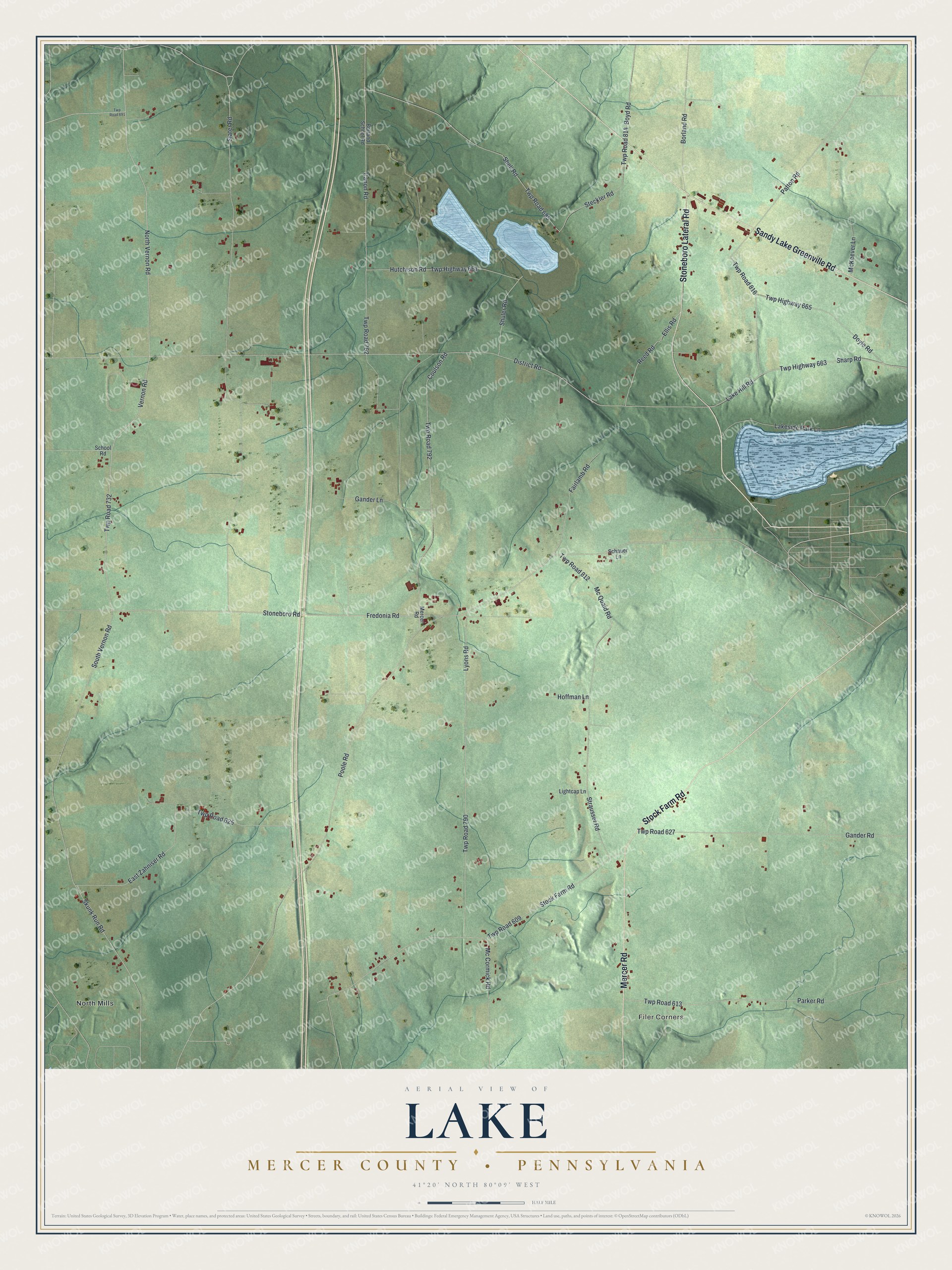 Watermarked full-map preview of Lake, Pennsylvania