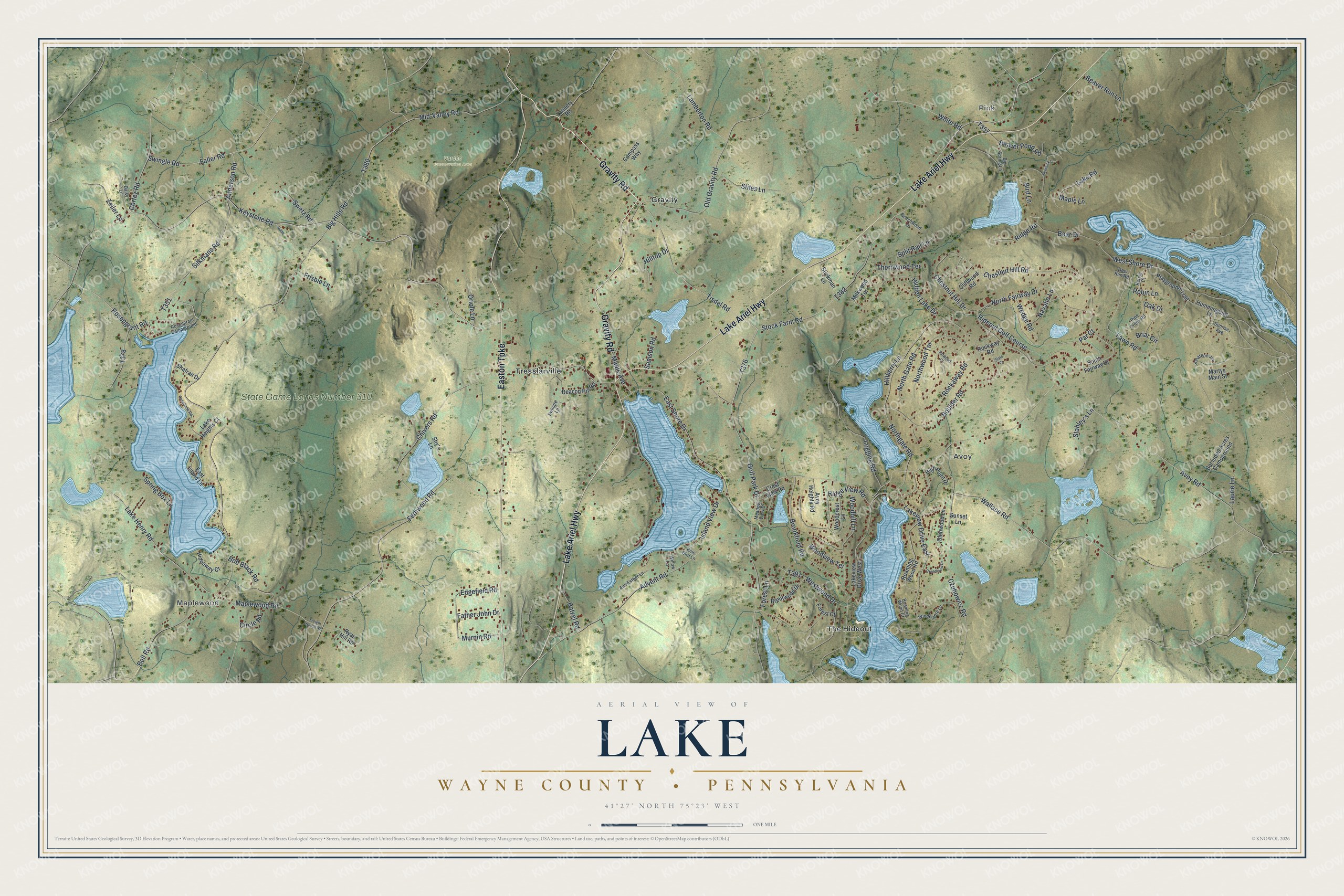 Watermarked full-map preview of Lake, Pennsylvania