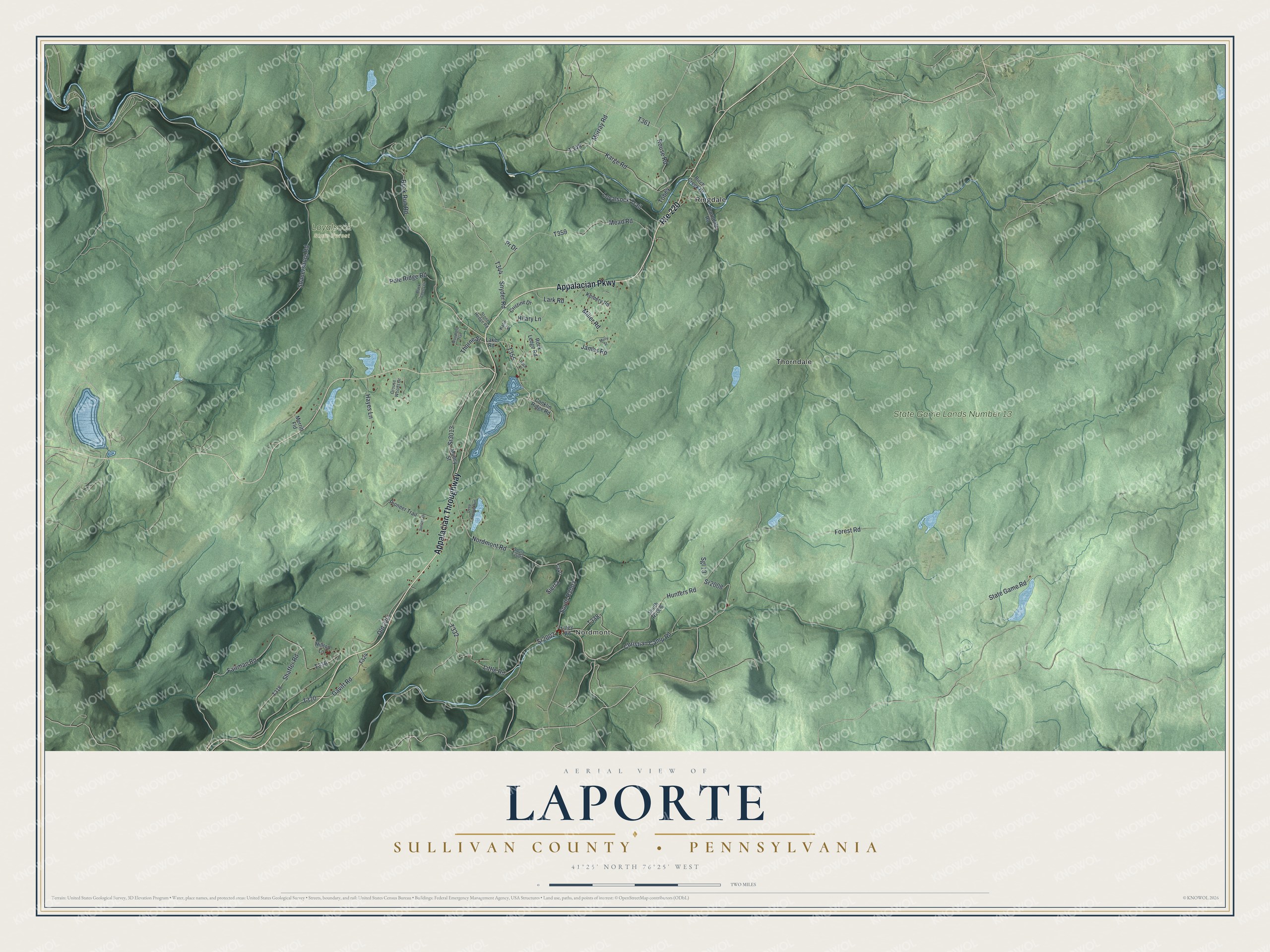 Watermarked full-map preview of Laporte, Pennsylvania
