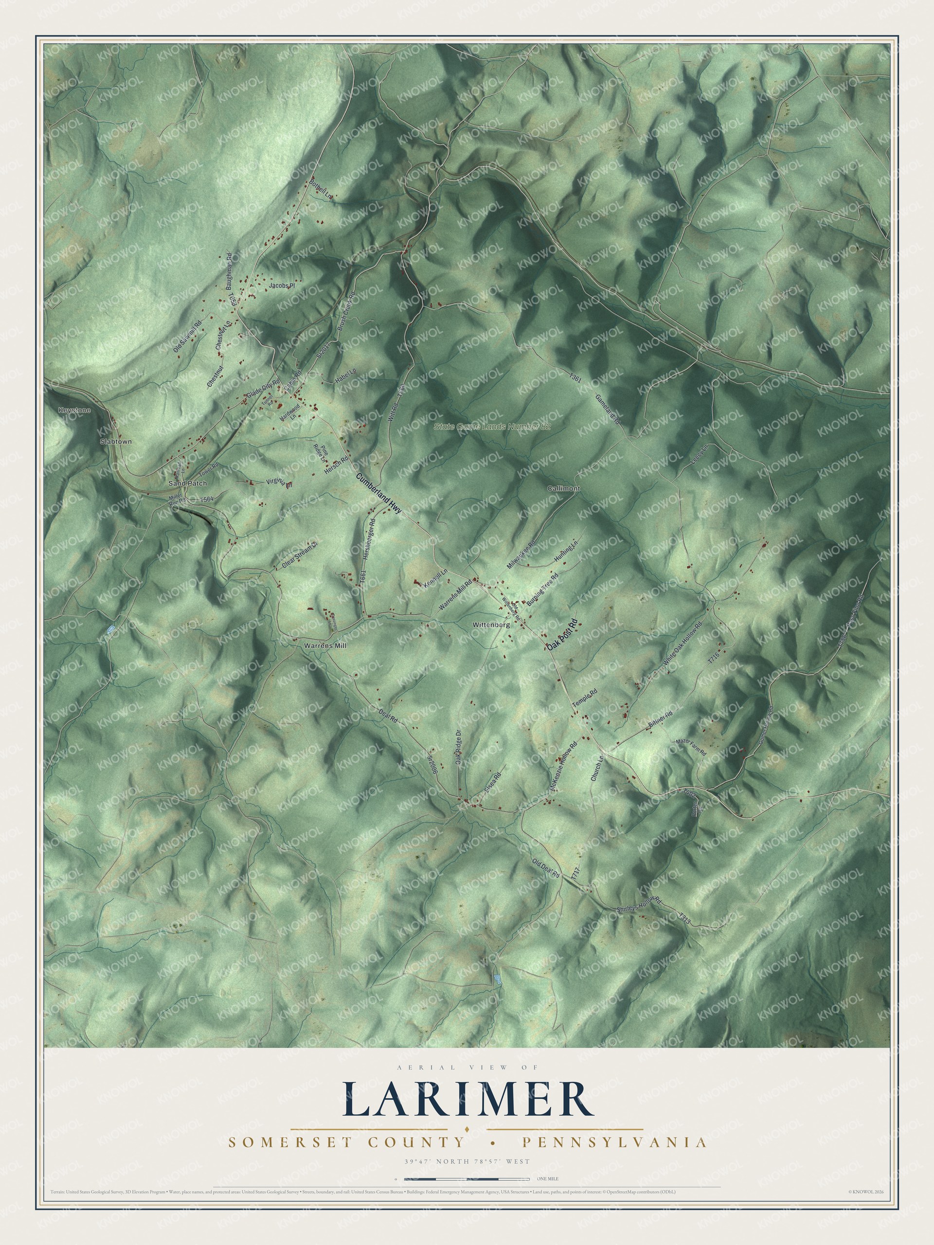 Watermarked full-map preview of Larimer, Pennsylvania