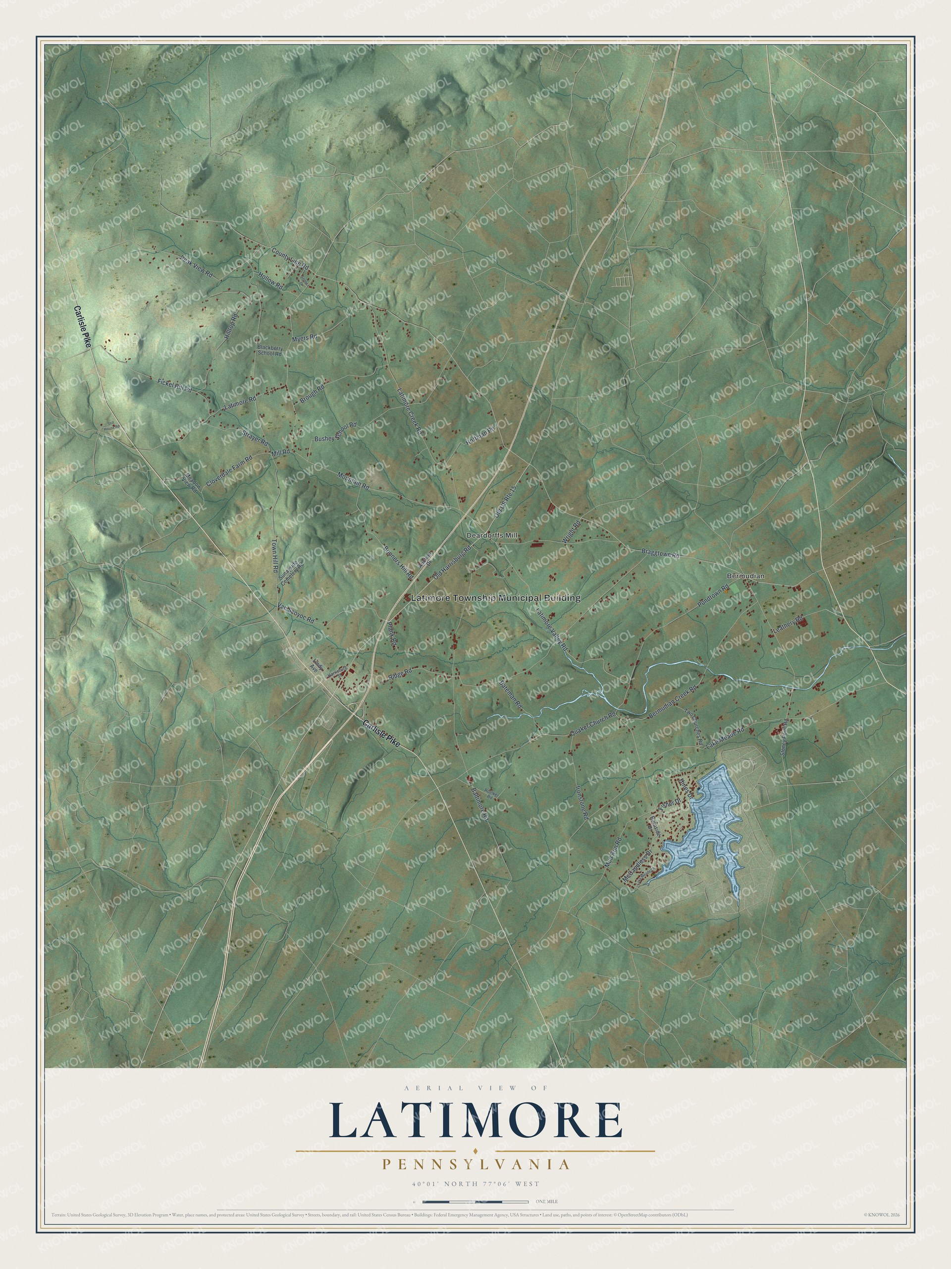 Watermarked full-map preview of Latimore, Pennsylvania