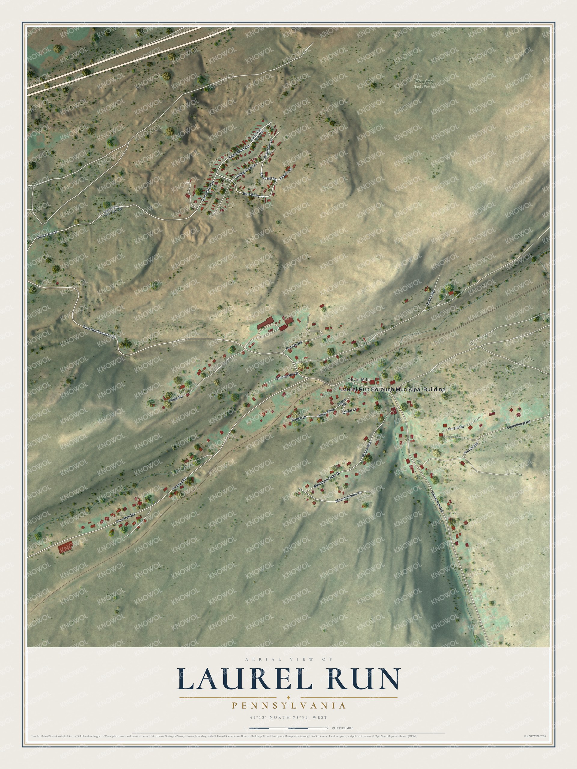 Watermarked full-map preview of Laurel Run, Pennsylvania