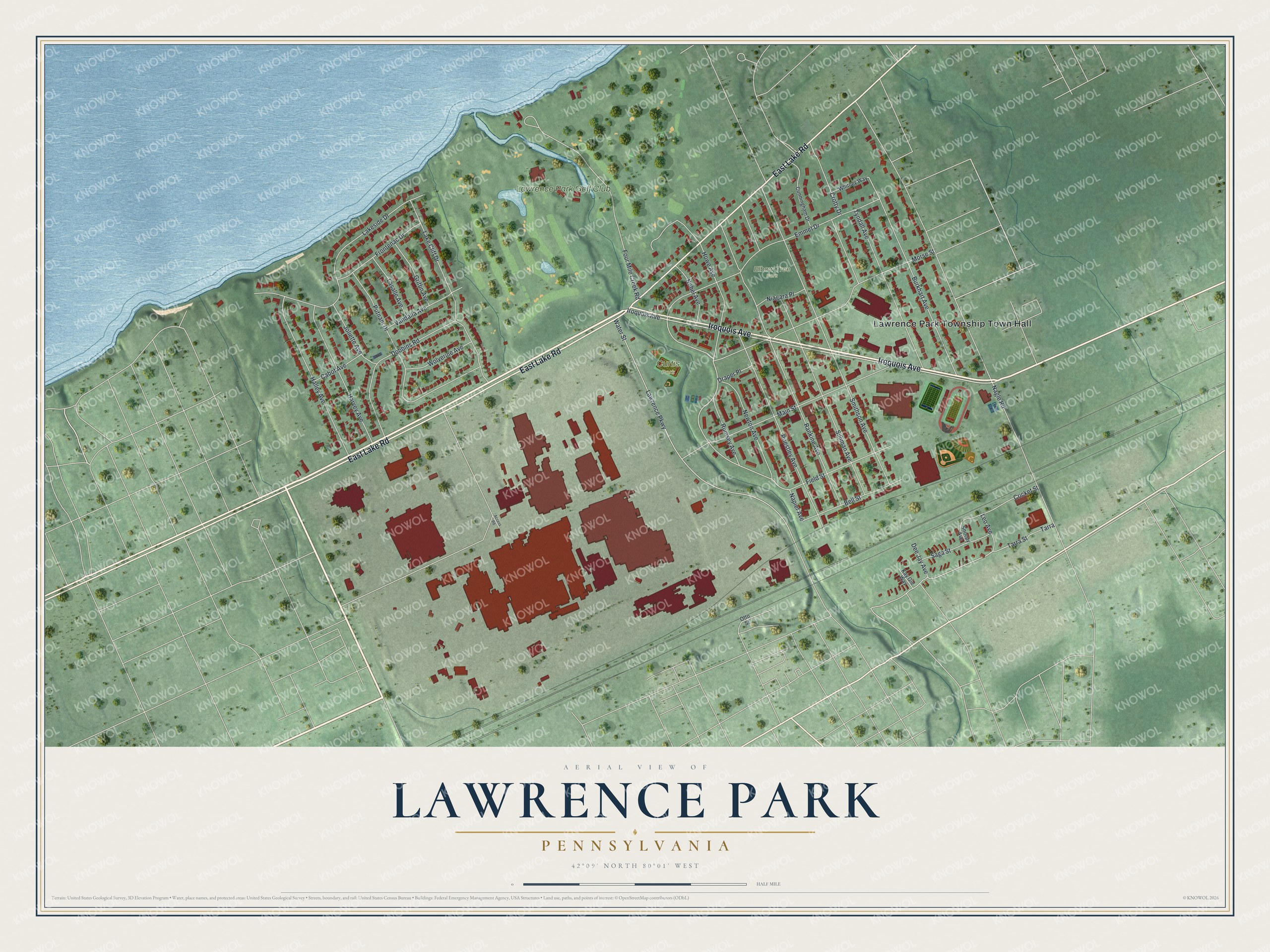 Watermarked full-map preview of Lawrence Park, Pennsylvania