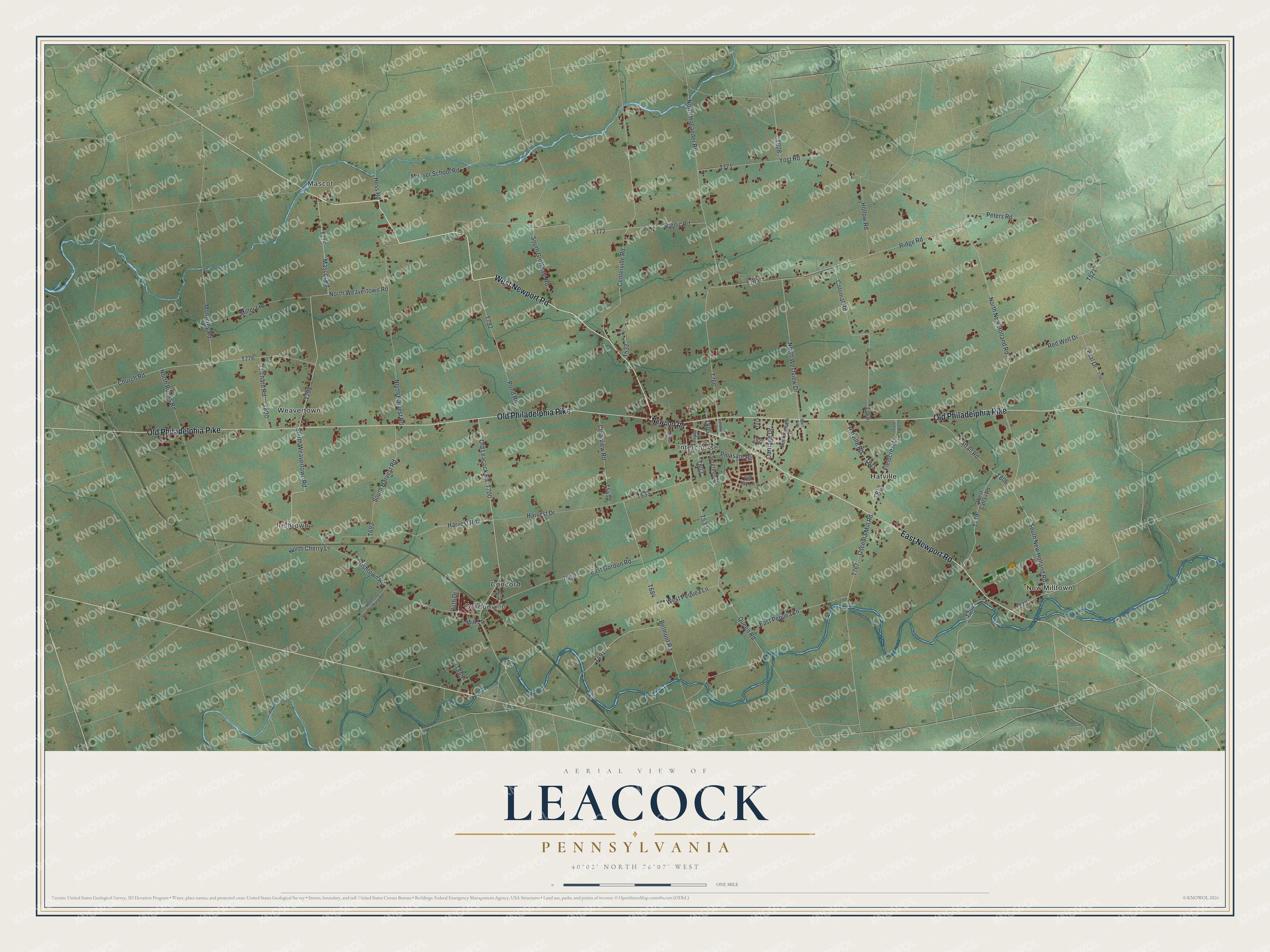 Watermarked full-map preview of Leacock, Pennsylvania