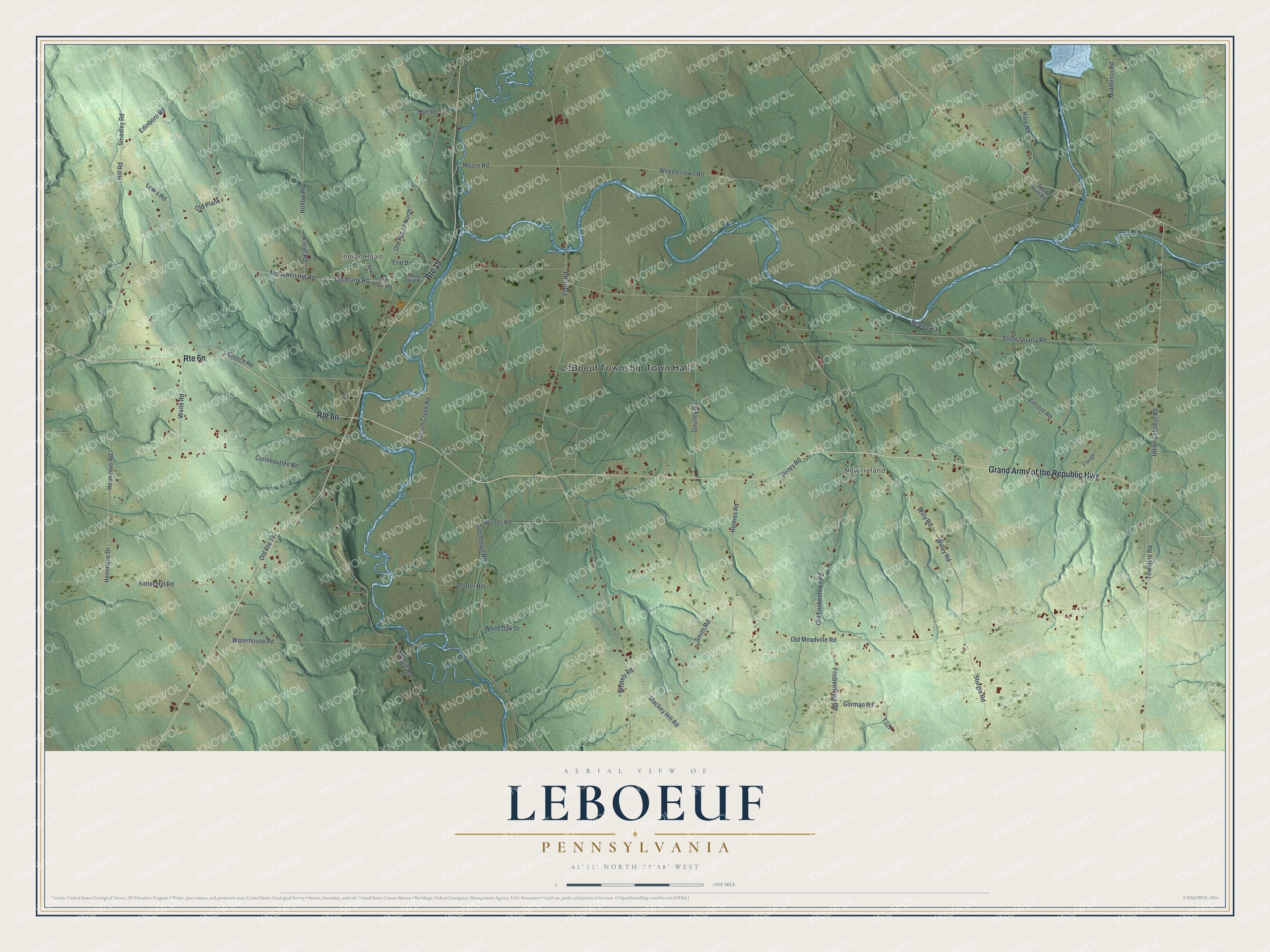 Watermarked full-map preview of LeBoeuf, Pennsylvania