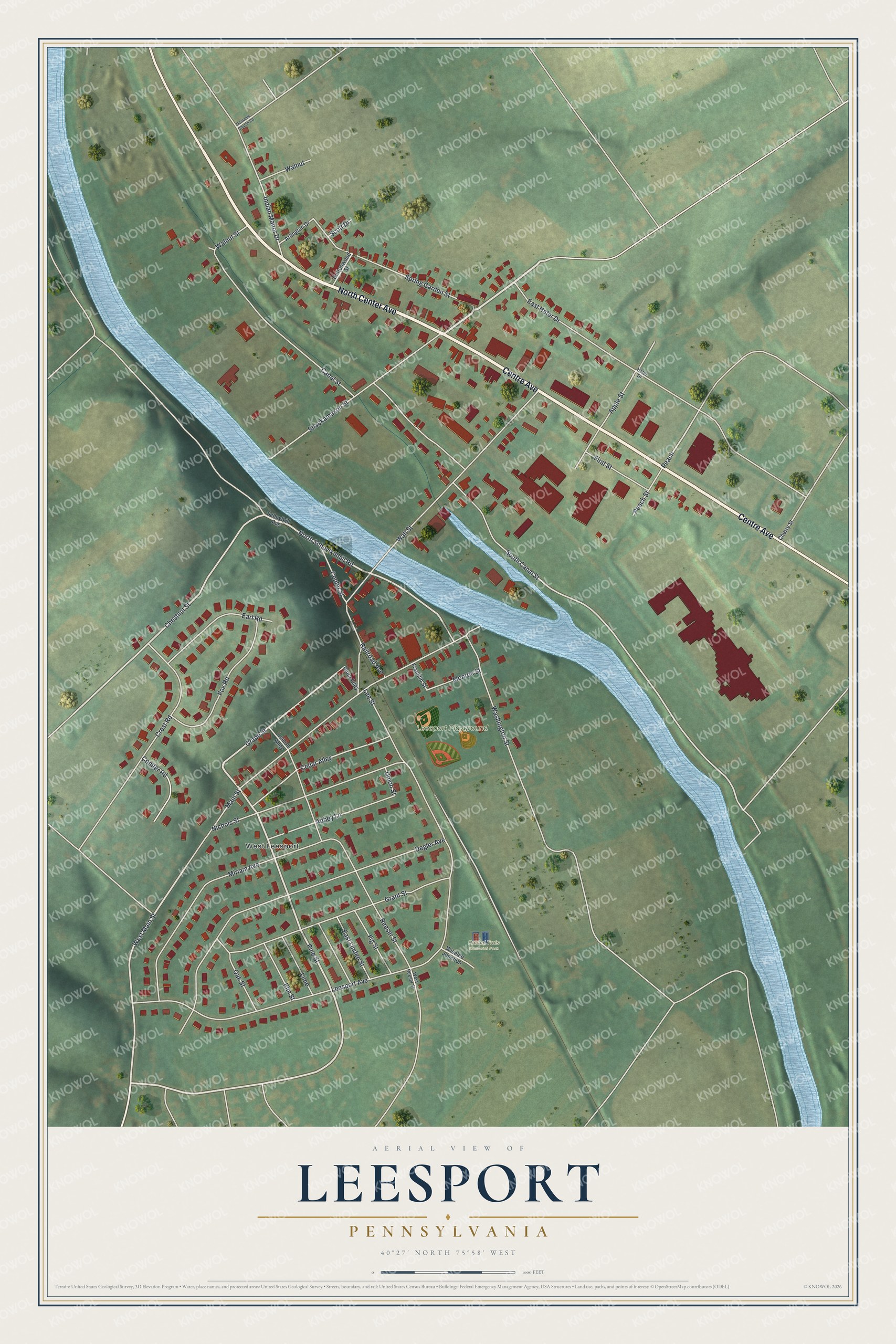 Watermarked full-map preview of Leesport, Pennsylvania