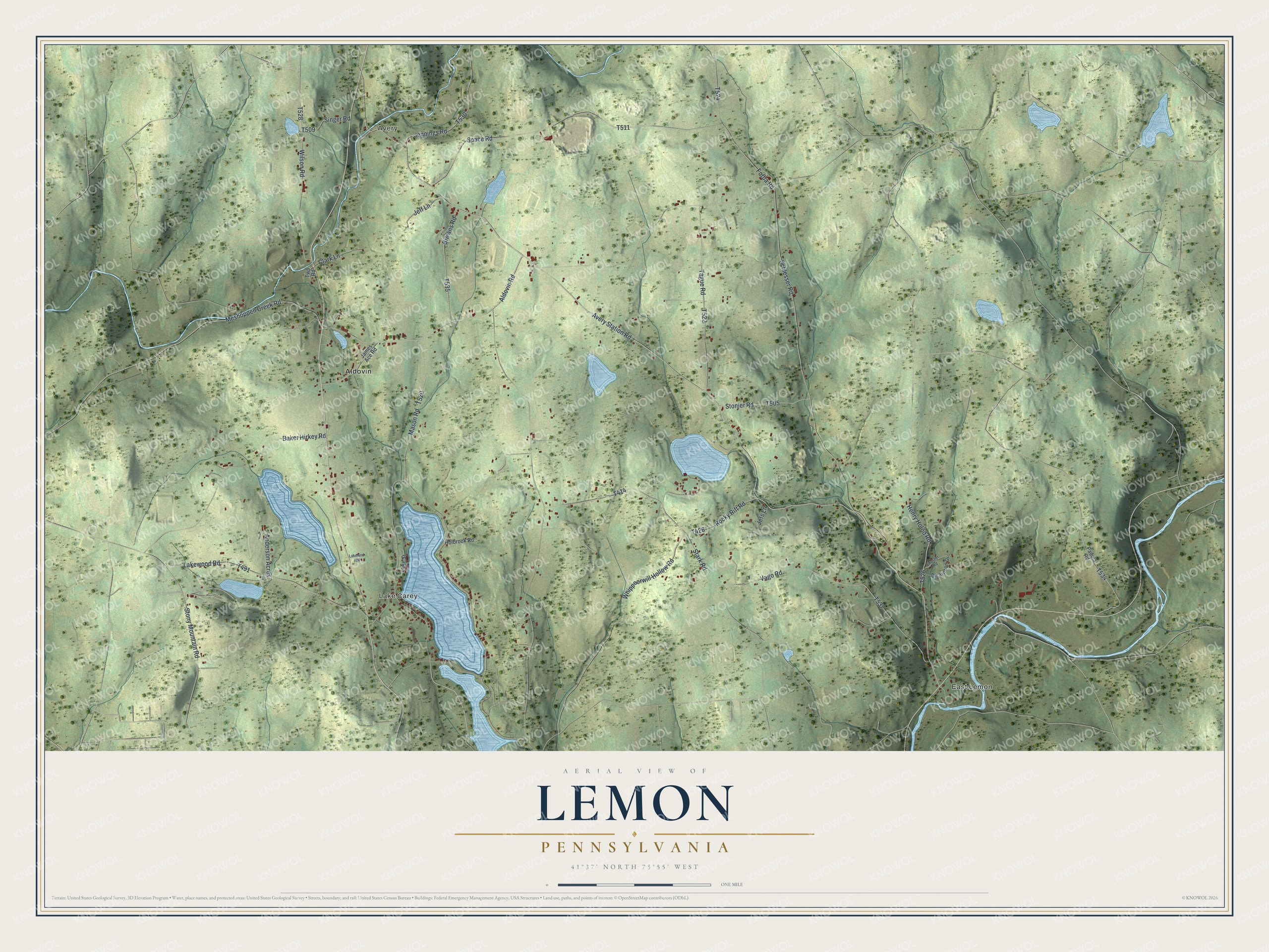 Watermarked full-map preview of Lemon, Pennsylvania