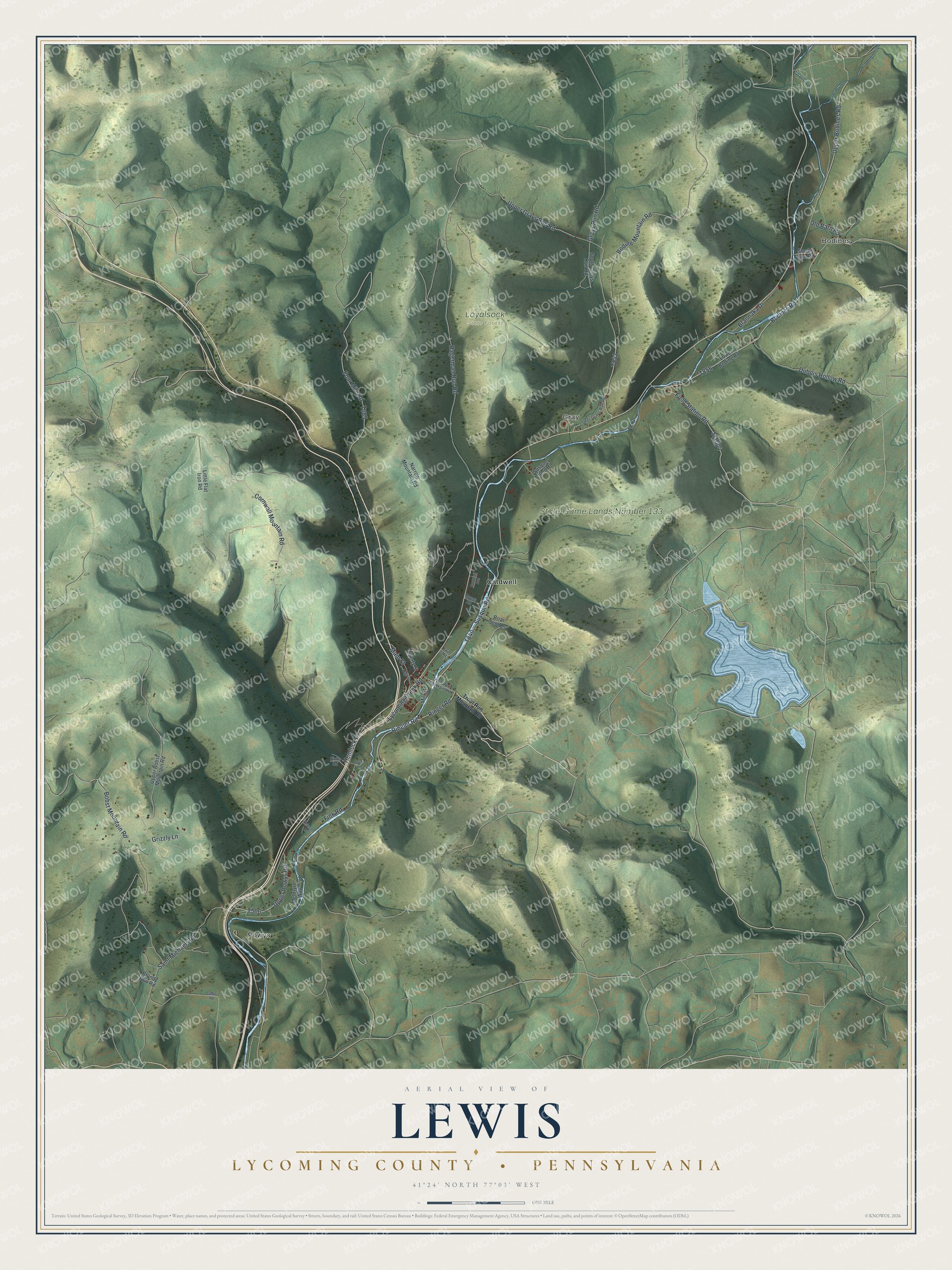 Watermarked full-map preview of Lewis, Pennsylvania