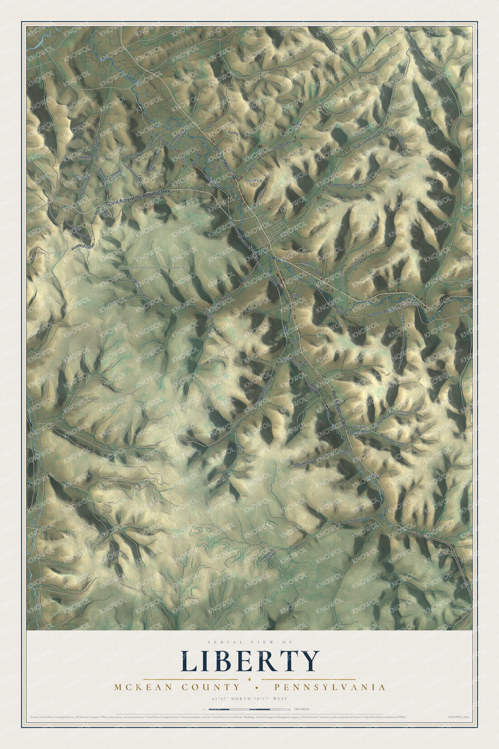 Watermarked full-map preview of Liberty, Pennsylvania