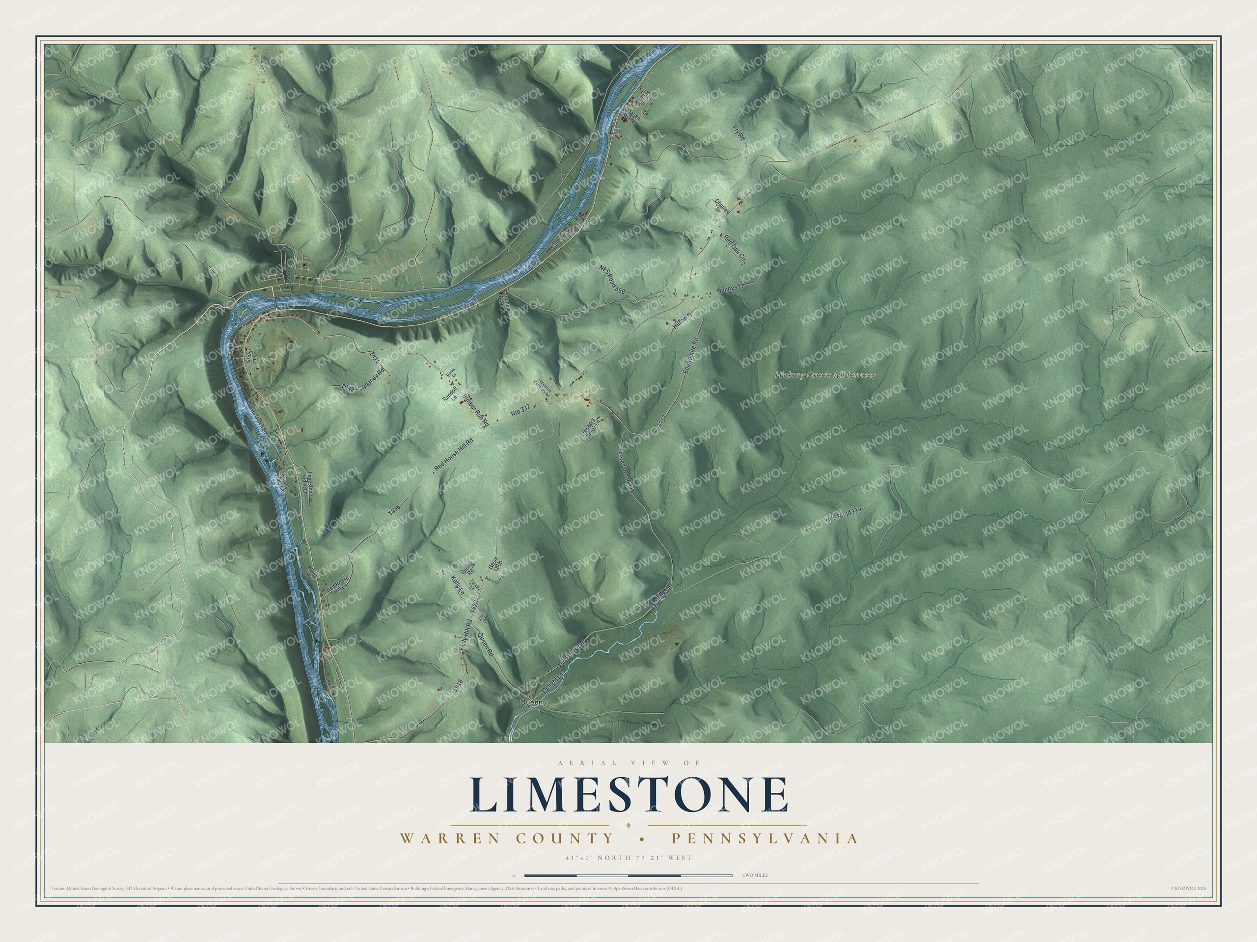 Watermarked full-map preview of Limestone, Pennsylvania