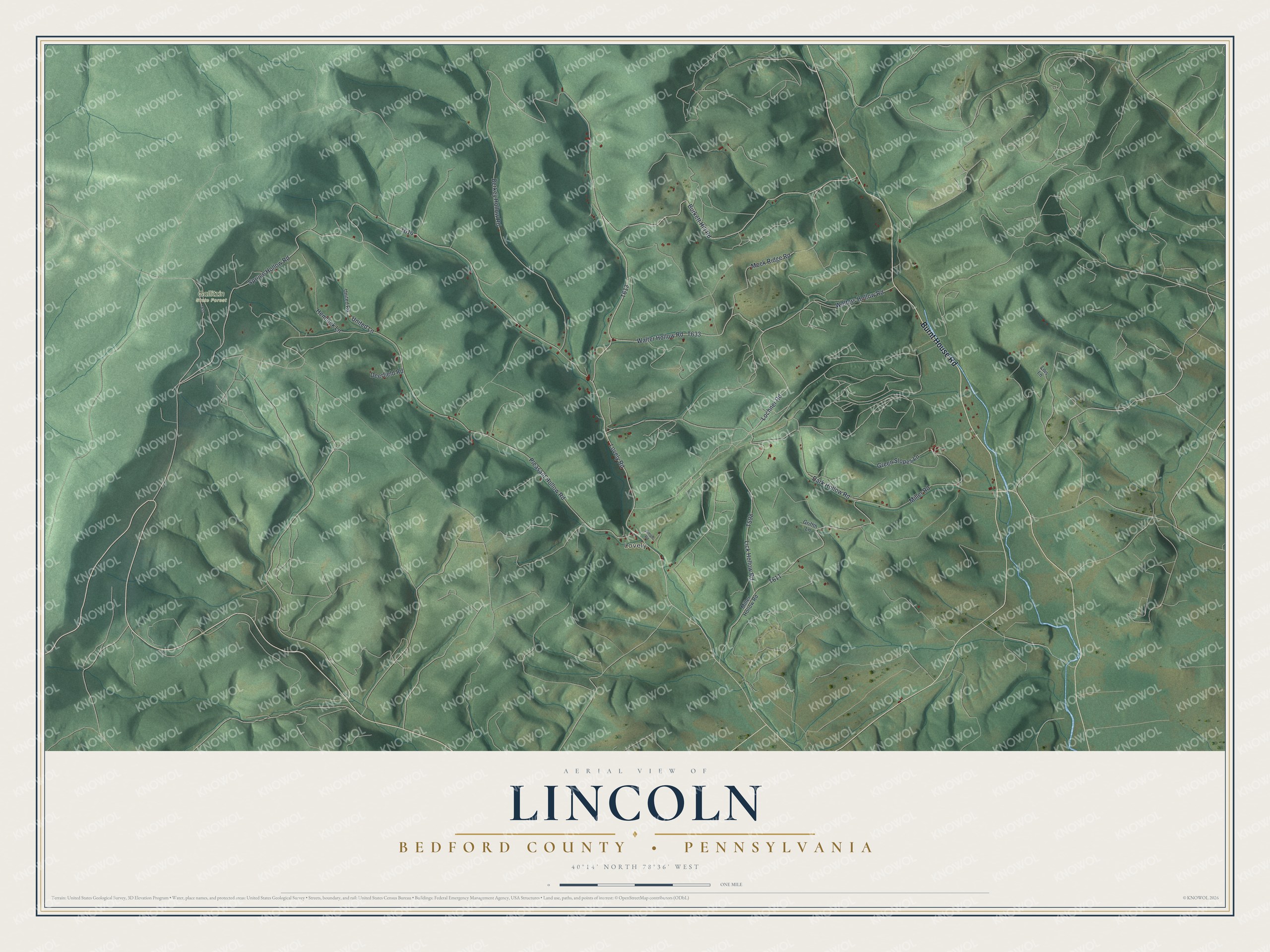 Watermarked full-map preview of Lincoln, Pennsylvania