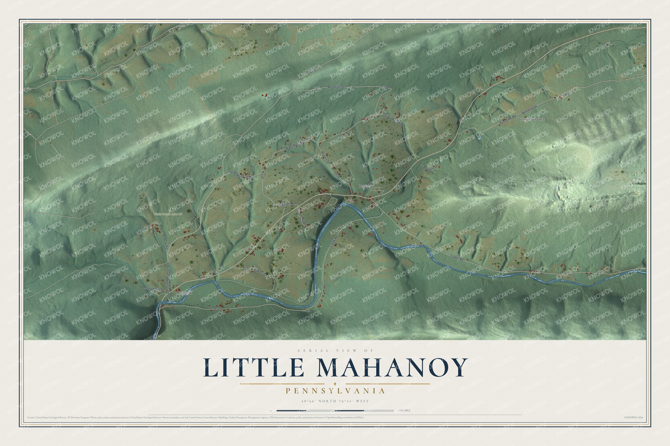 Watermarked full-map preview of Little Mahanoy, Pennsylvania