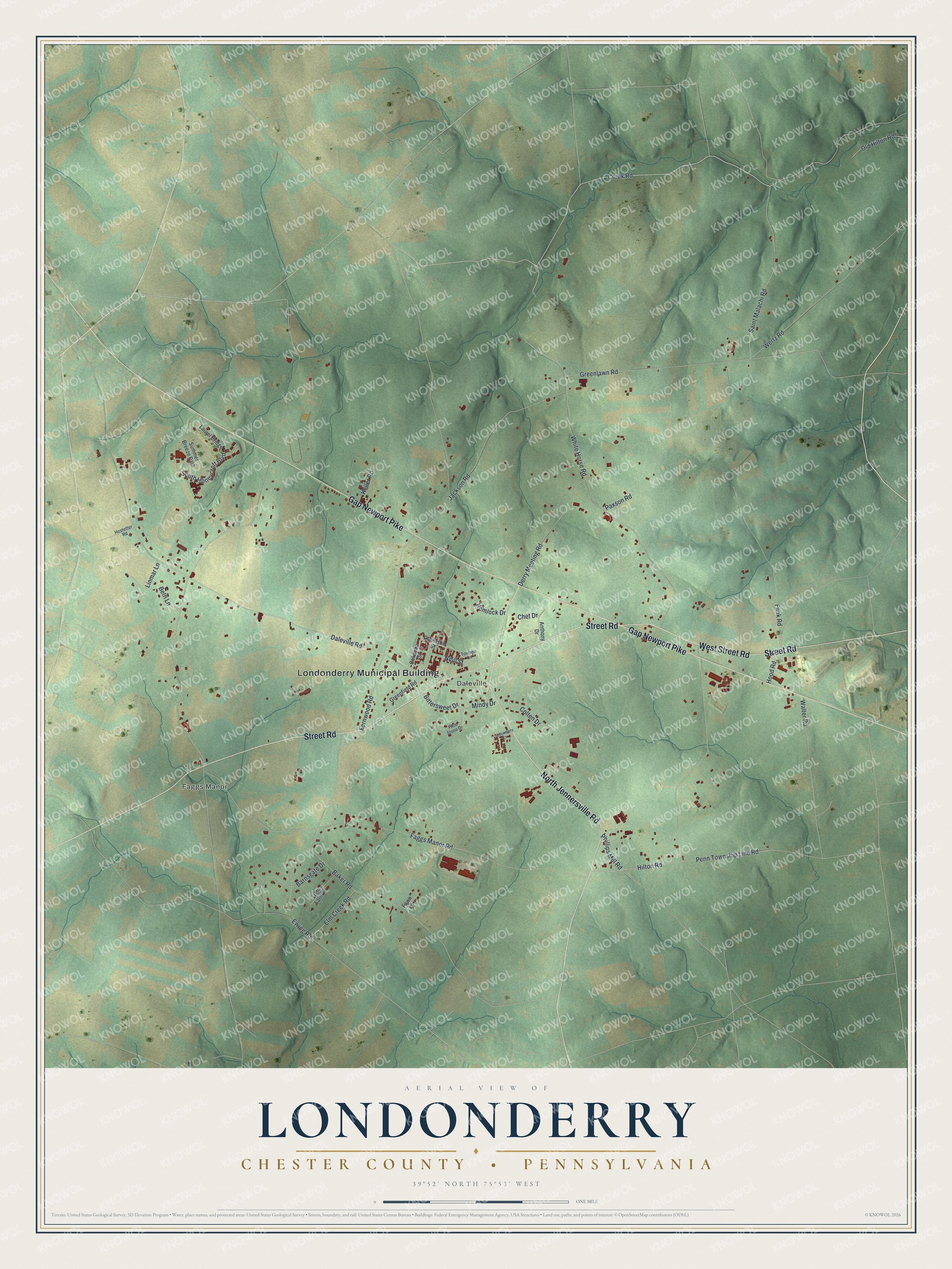 Watermarked full-map preview of Londonderry, Pennsylvania