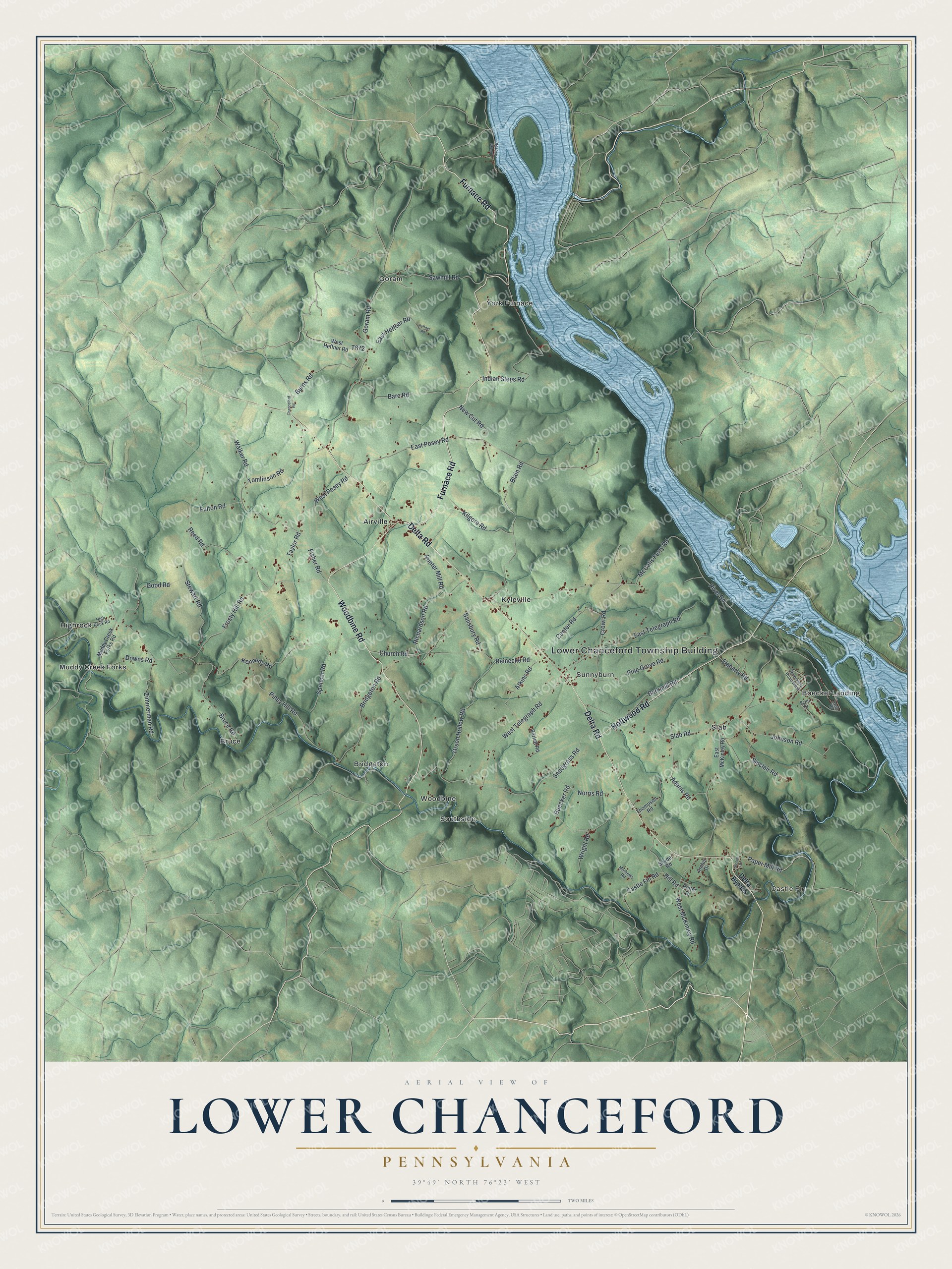 Watermarked full-map preview of Lower Chanceford, Pennsylvania