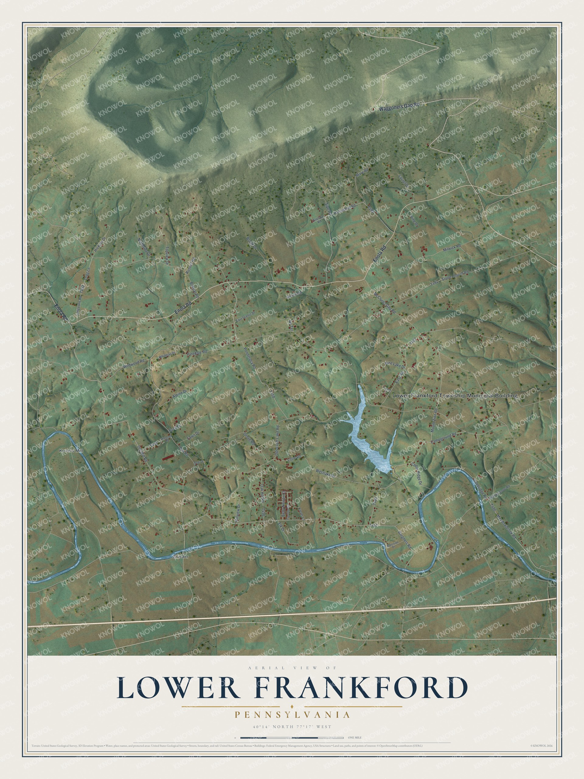 Watermarked full-map preview of Lower Frankford, Pennsylvania