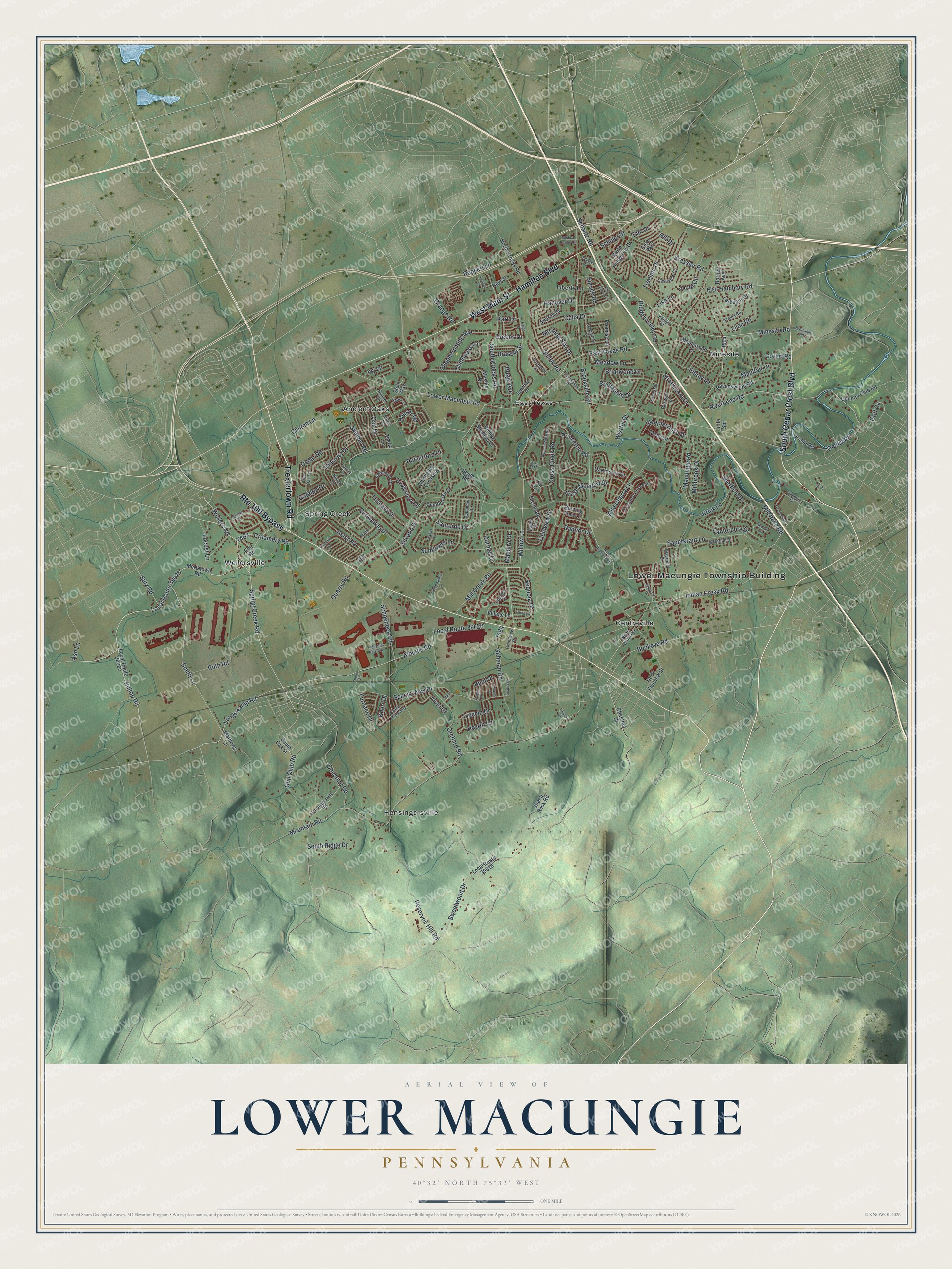 Watermarked full-map preview of Lower Macungie, Pennsylvania