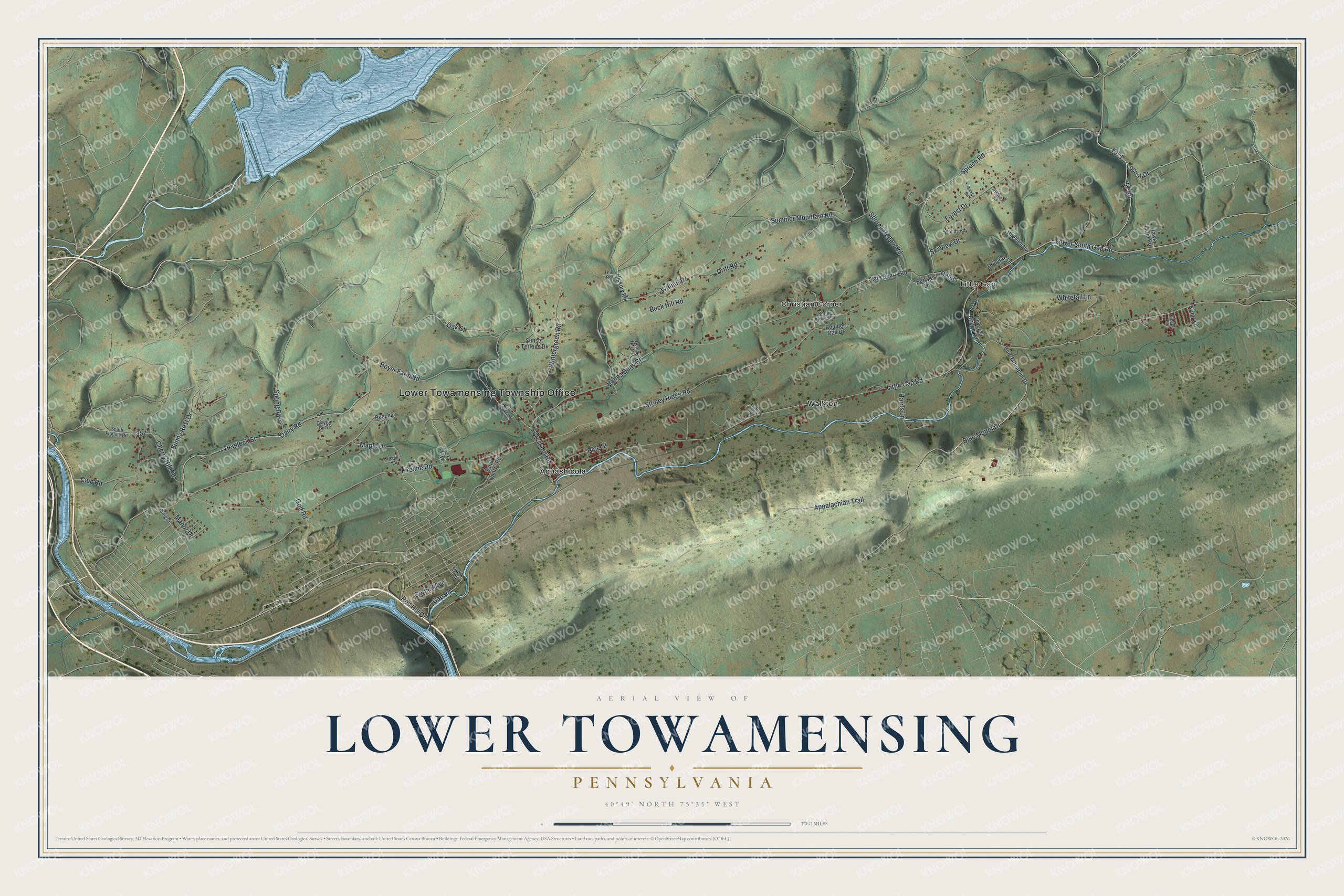 Watermarked full-map preview of Lower Towamensing, Pennsylvania