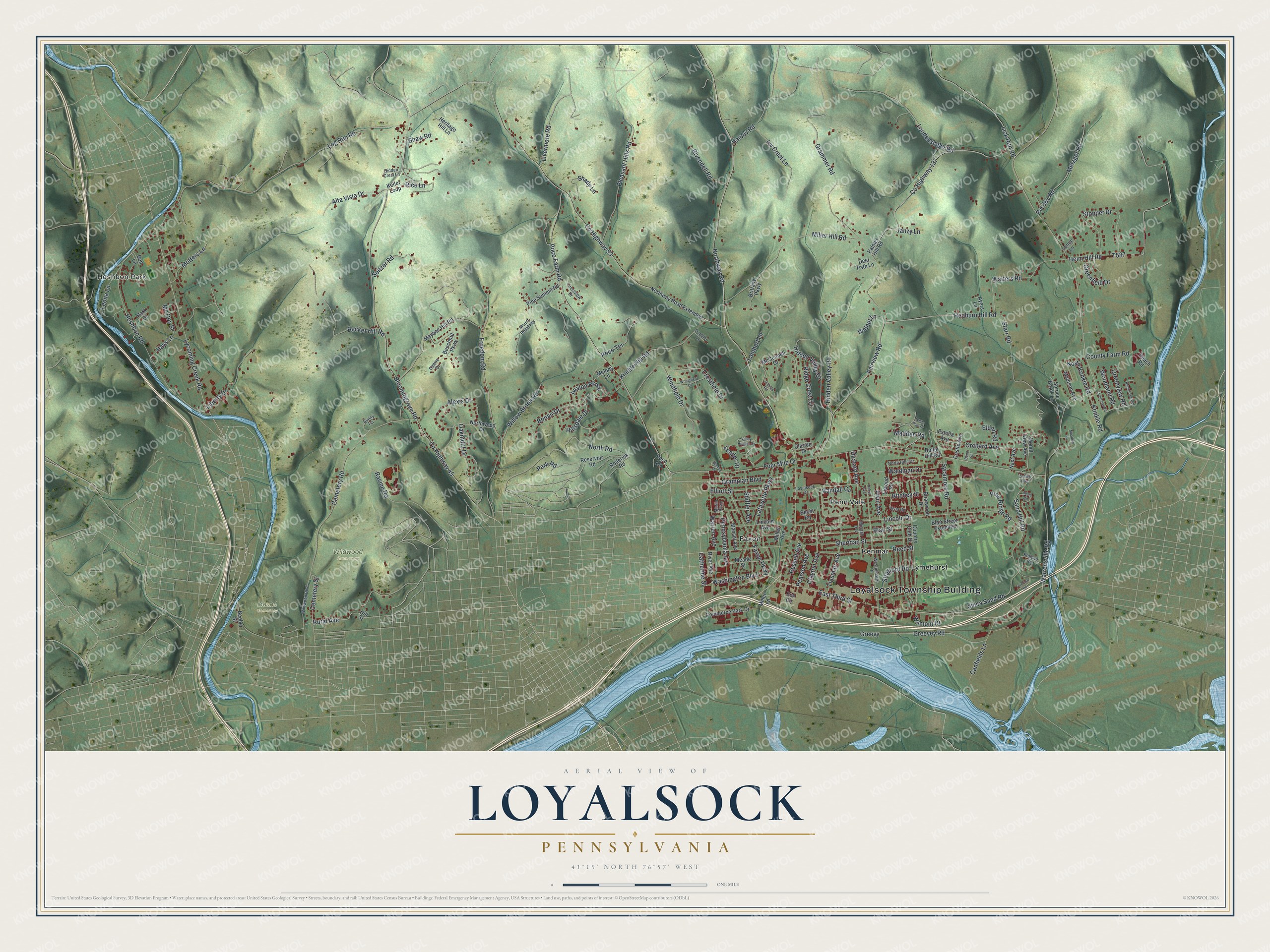 Watermarked full-map preview of Loyalsock, Pennsylvania