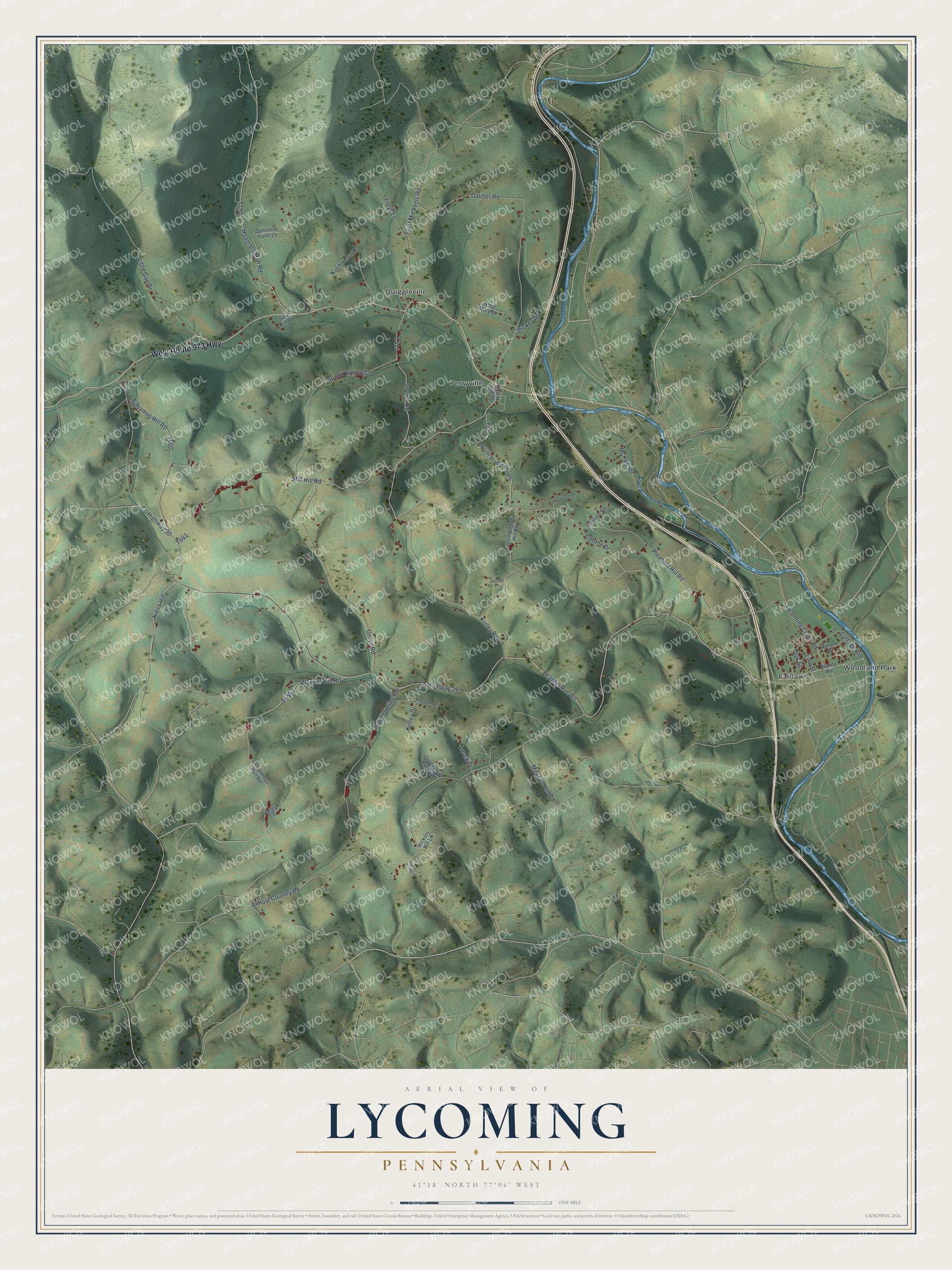 Watermarked full-map preview of Lycoming, Pennsylvania