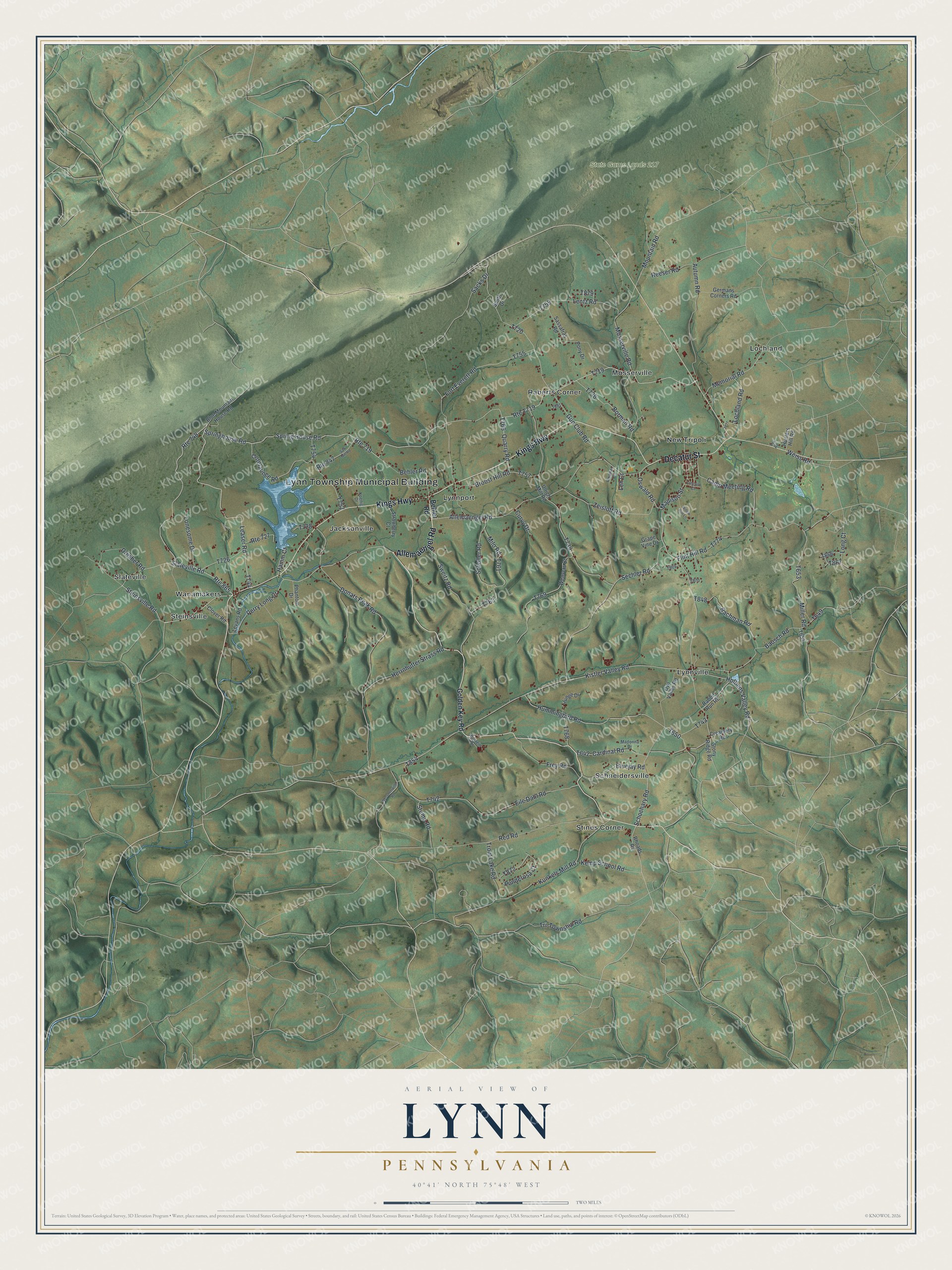 Watermarked full-map preview of Lynn, Pennsylvania