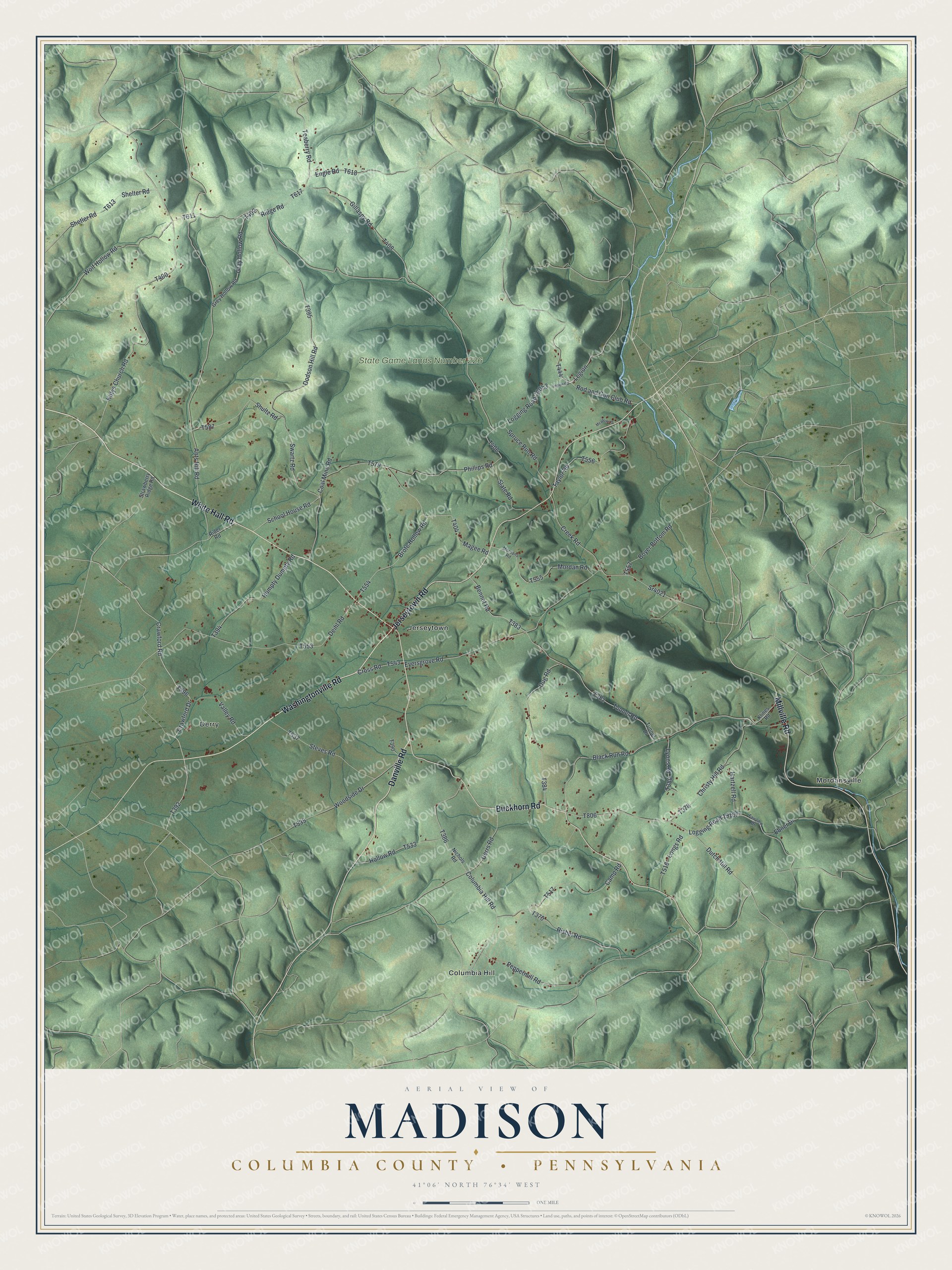 Watermarked full-map preview of Madison, Pennsylvania