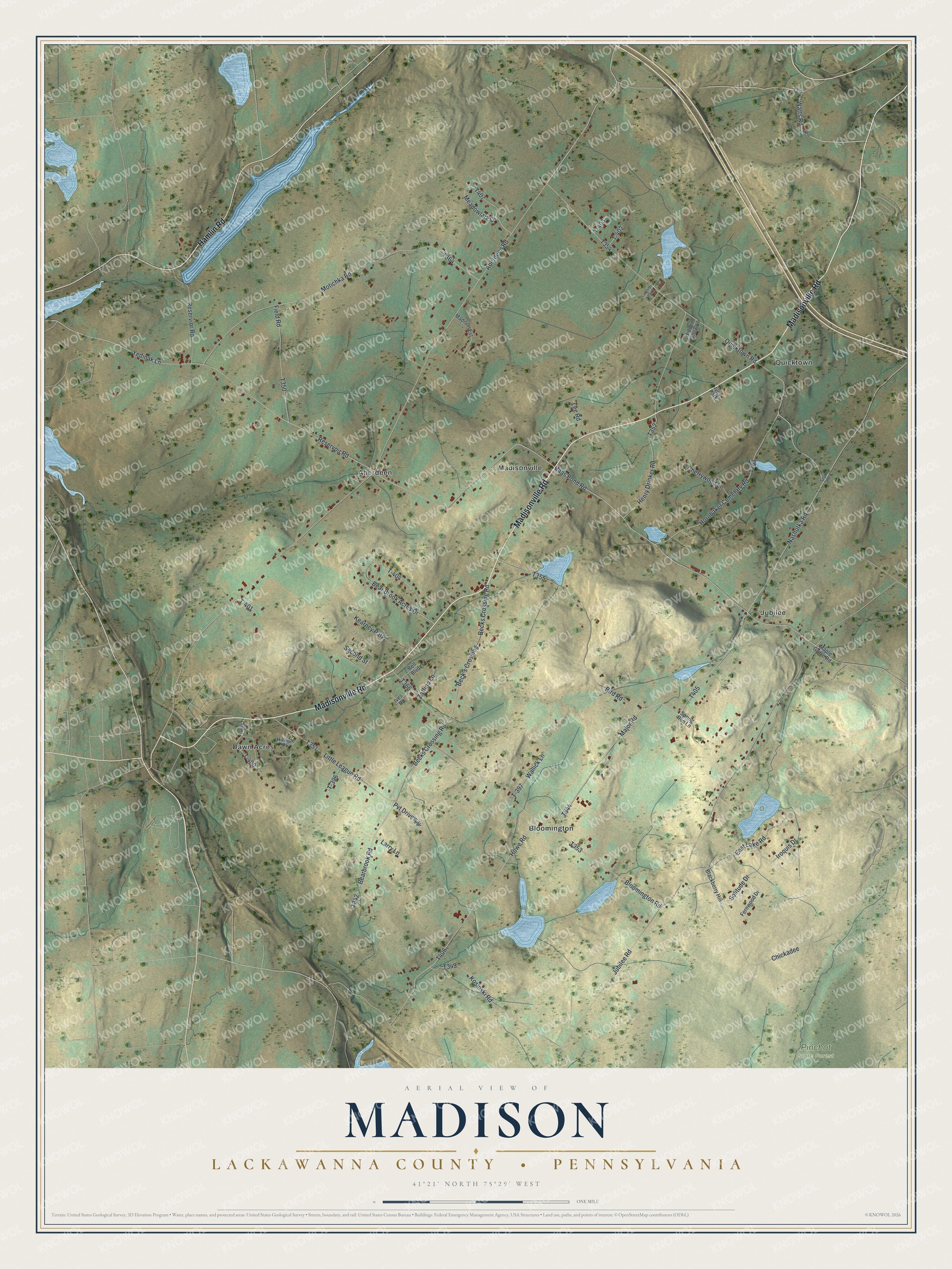 Watermarked full-map preview of Madison, Pennsylvania