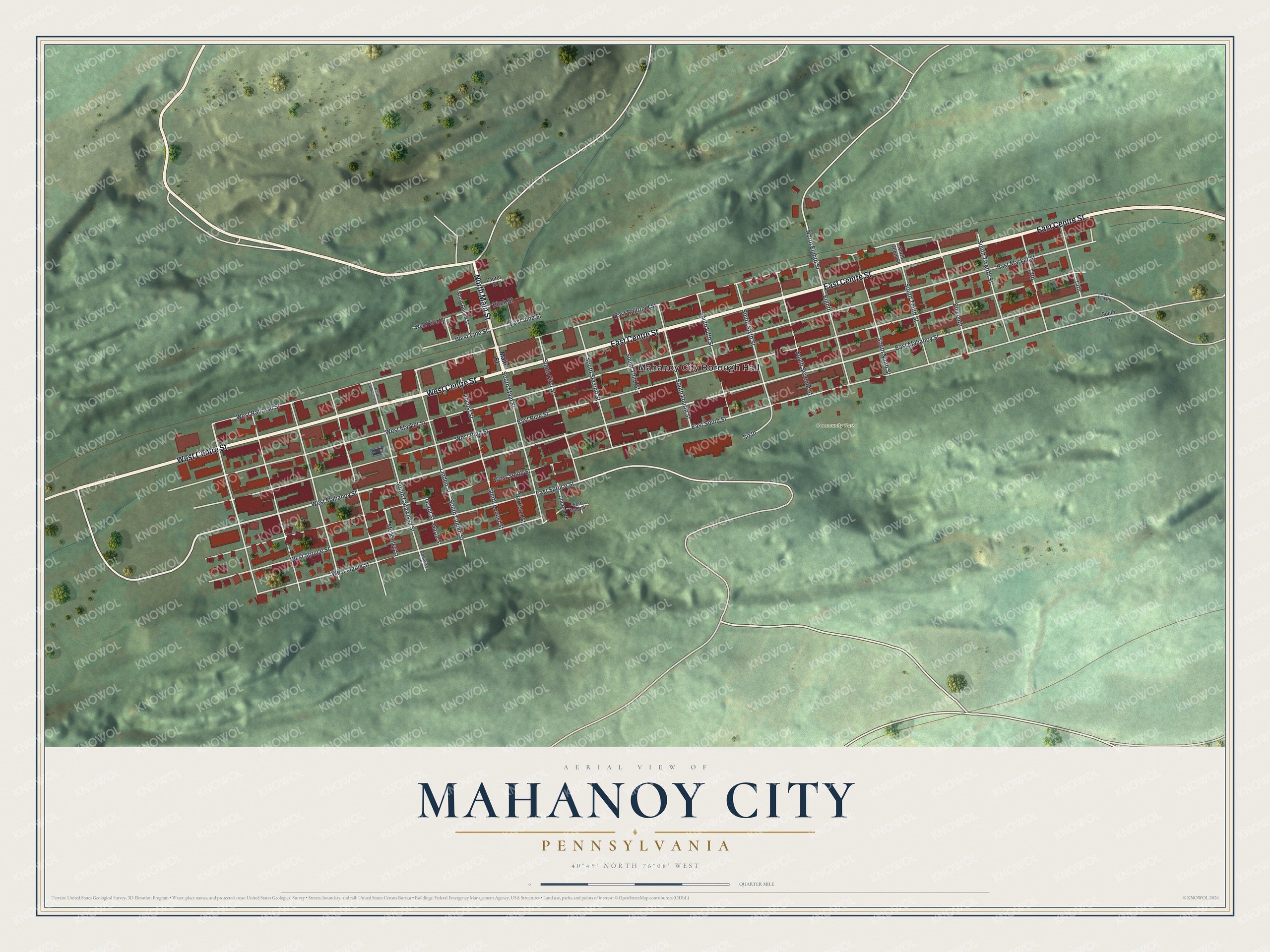 Watermarked full-map preview of Mahanoy City, Pennsylvania