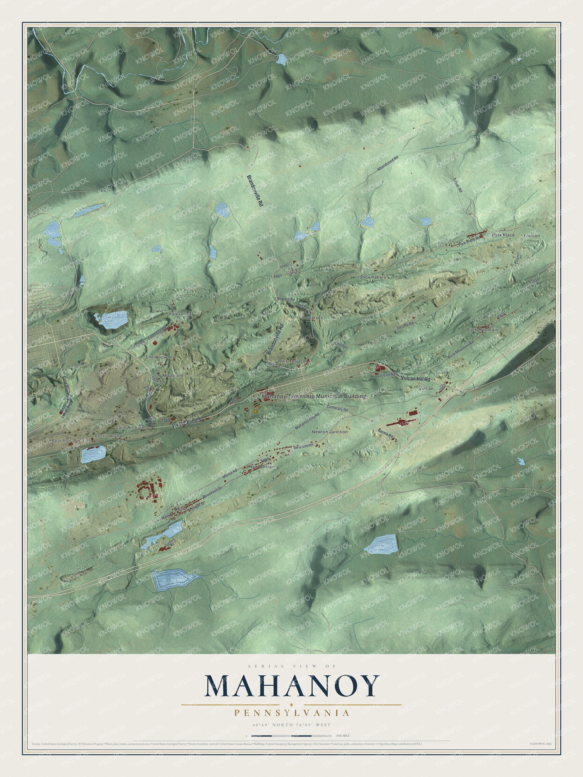 Watermarked full-map preview of Mahanoy, Pennsylvania