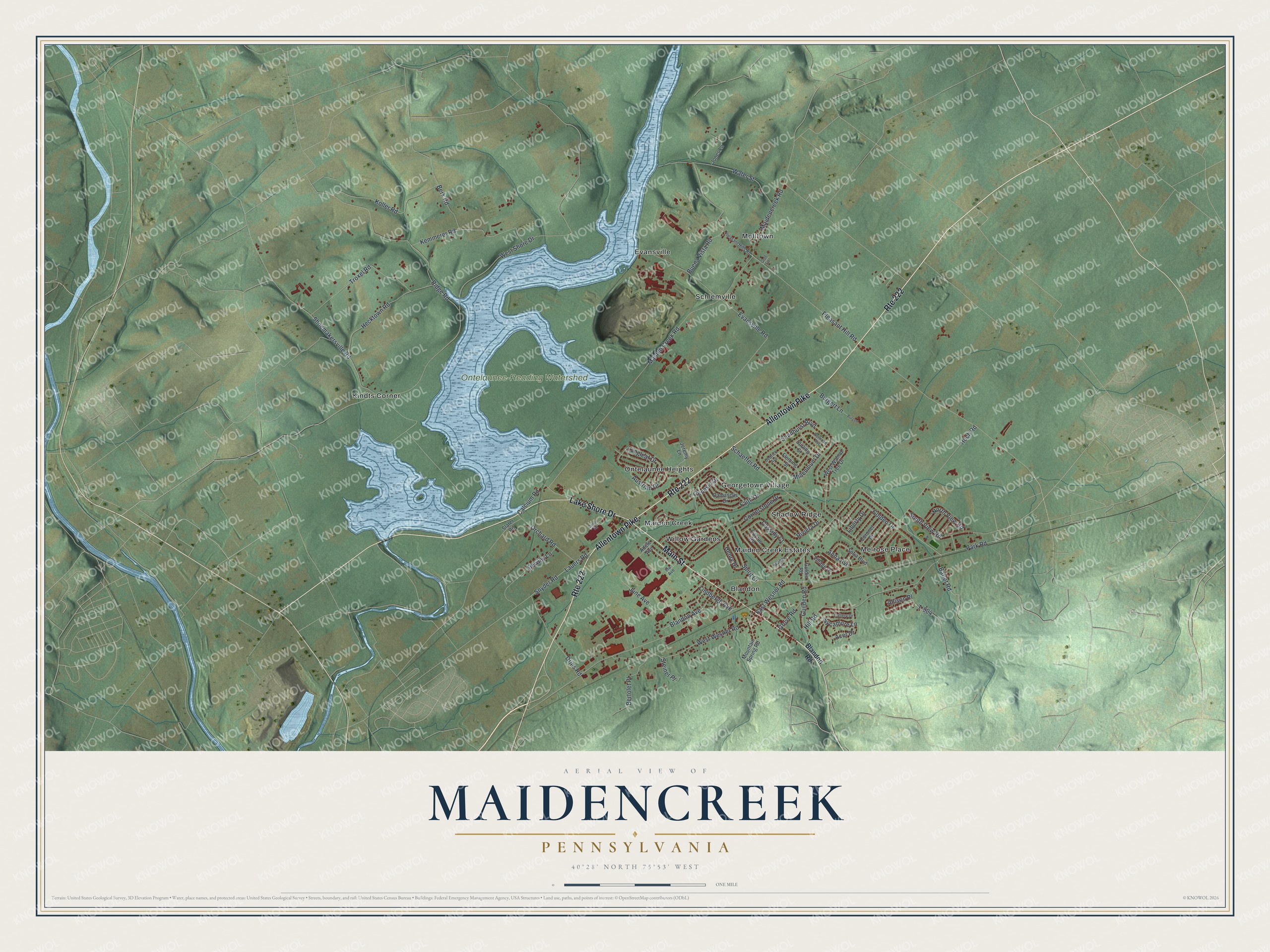 Watermarked full-map preview of Maidencreek, Pennsylvania