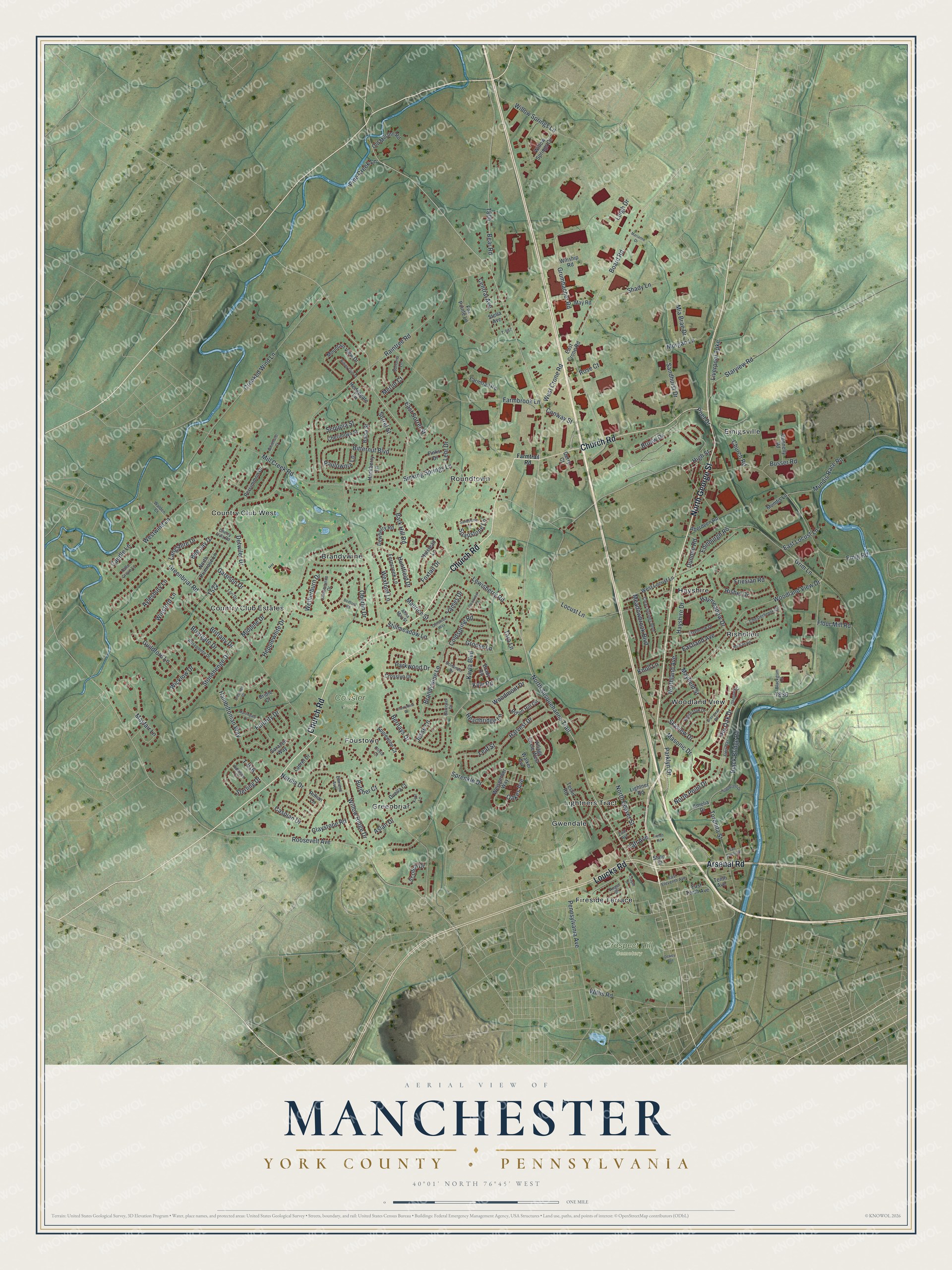 Watermarked full-map preview of Manchester, Pennsylvania