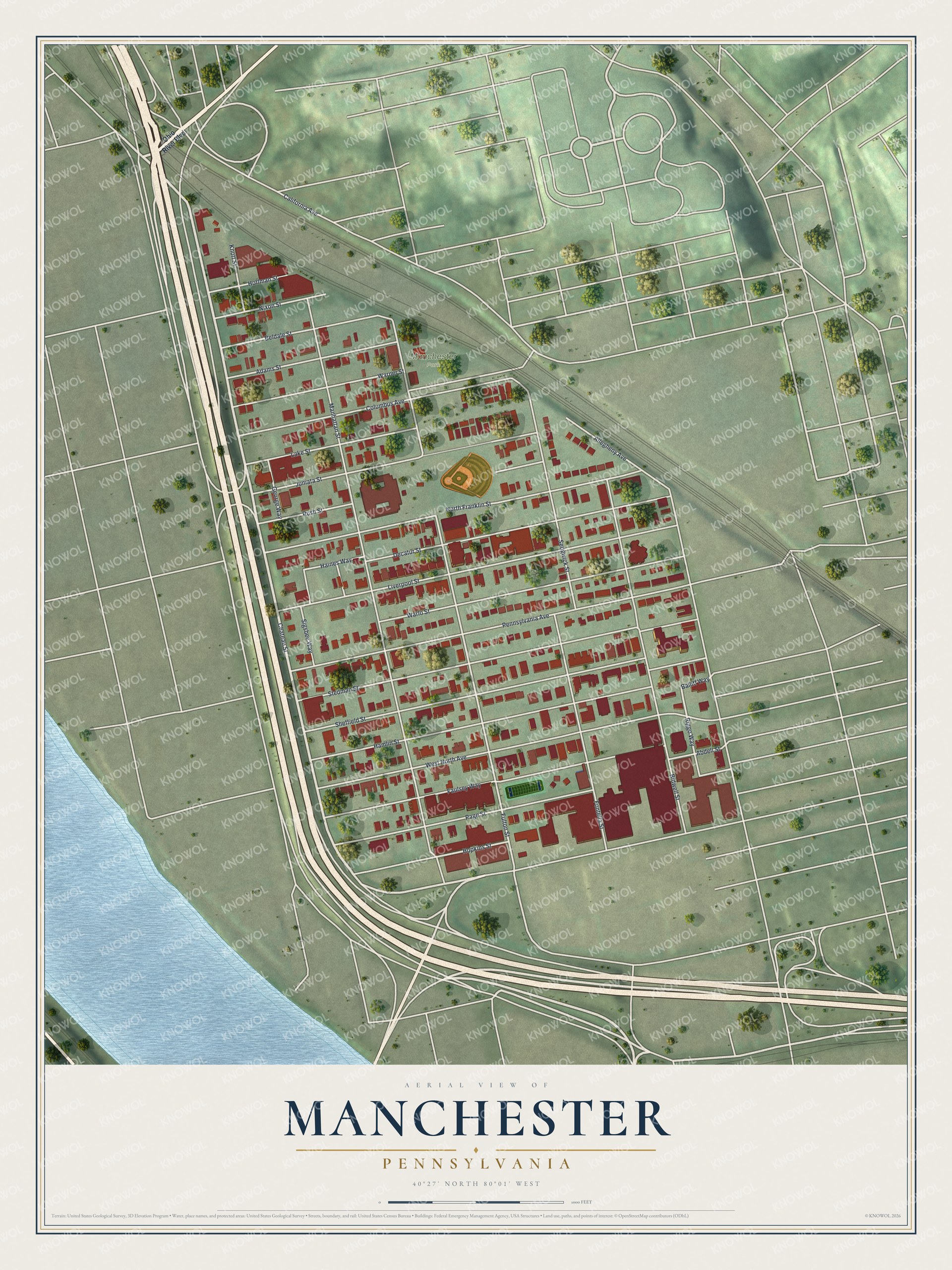 Watermarked full-map preview of Manchester, Pennsylvania