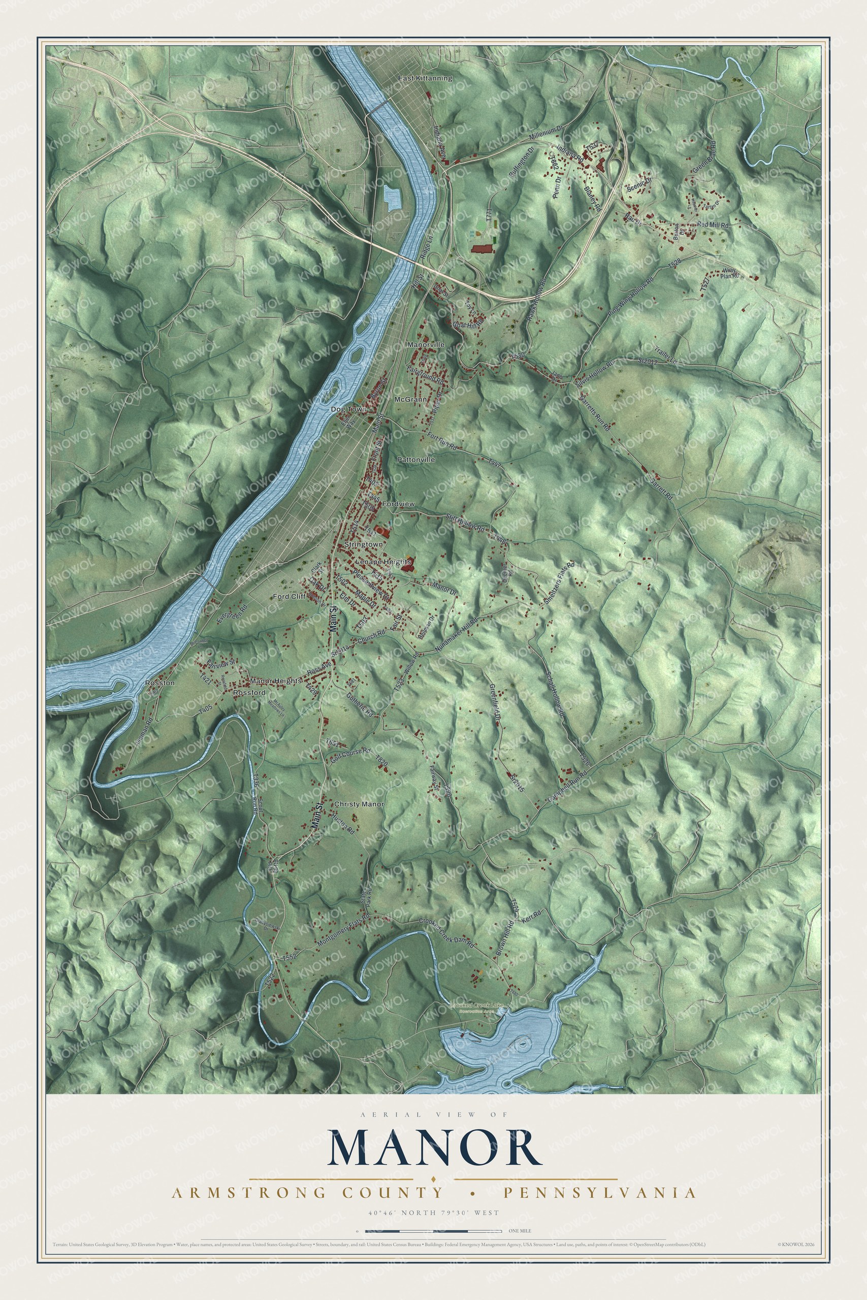 Watermarked full-map preview of Manor, Pennsylvania