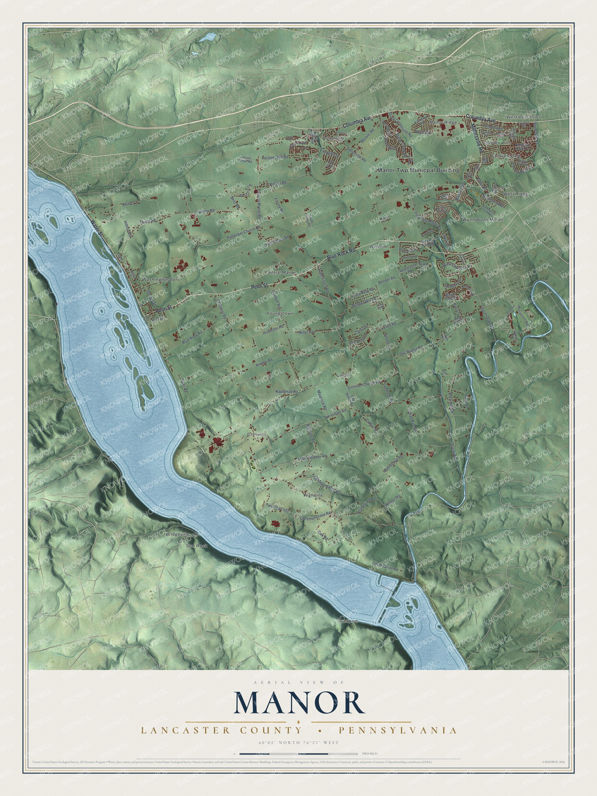 Watermarked full-map preview of Manor, Pennsylvania