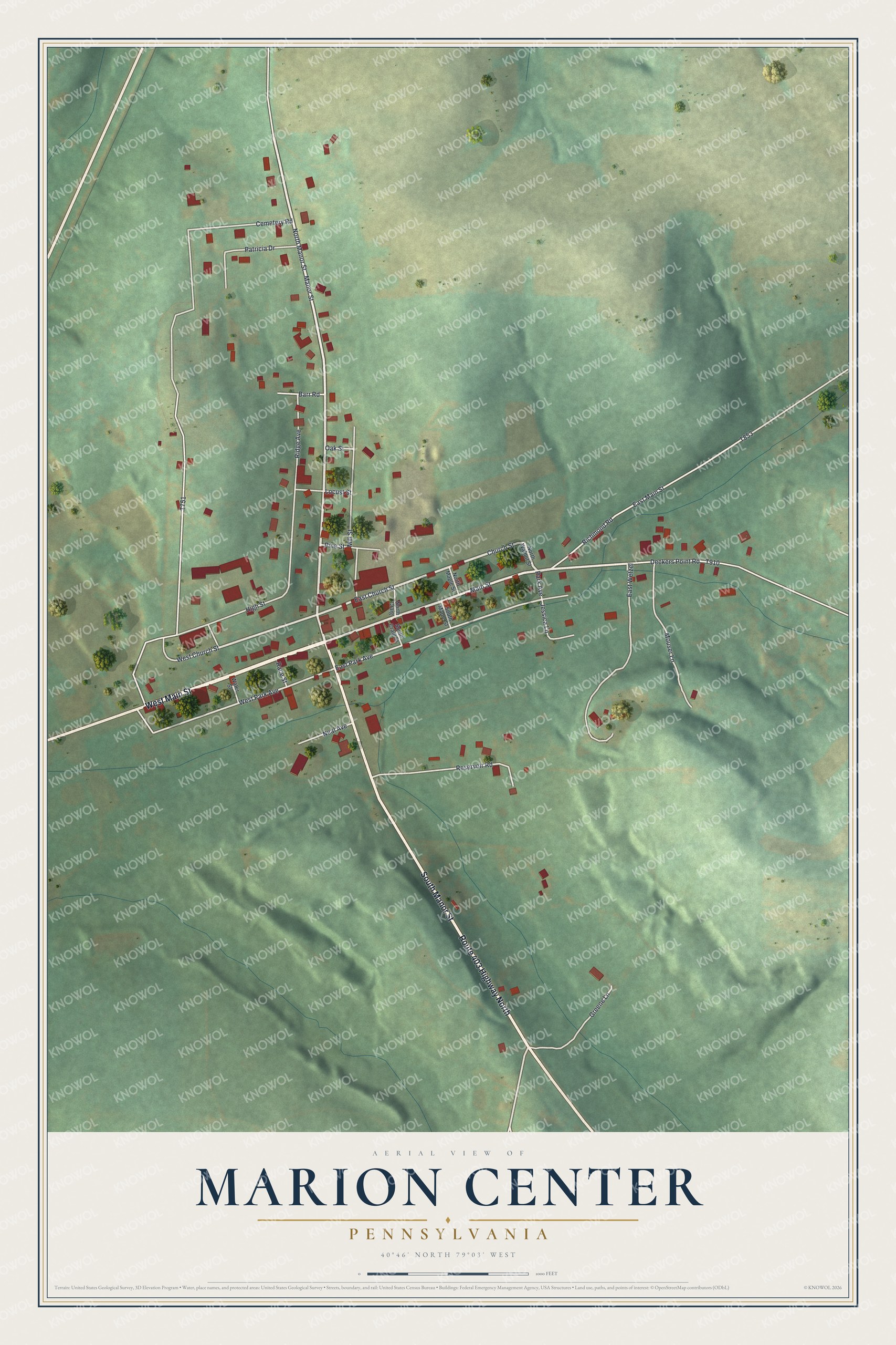 Watermarked full-map preview of Marion Center, Pennsylvania