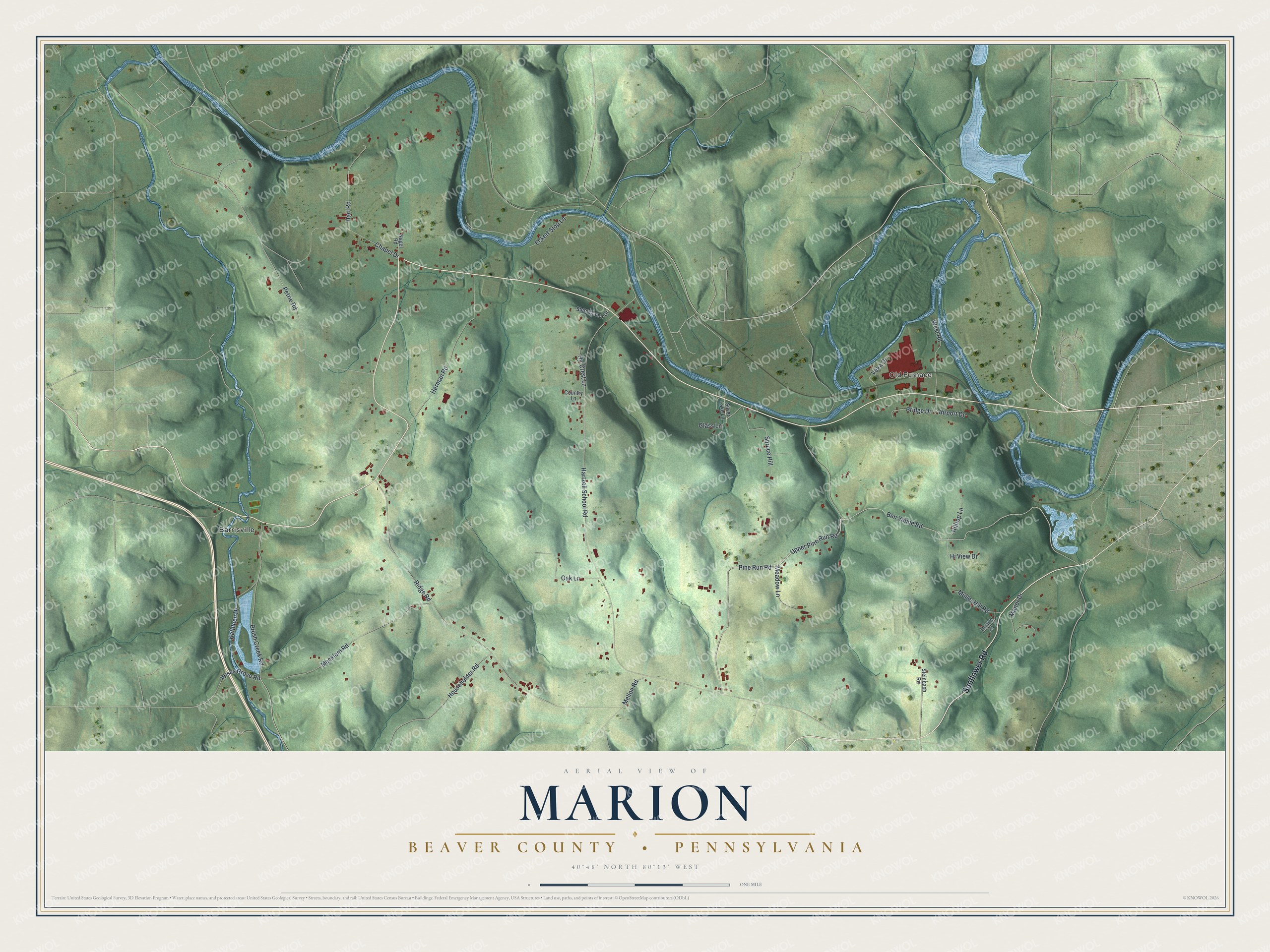 Watermarked full-map preview of Marion, Pennsylvania
