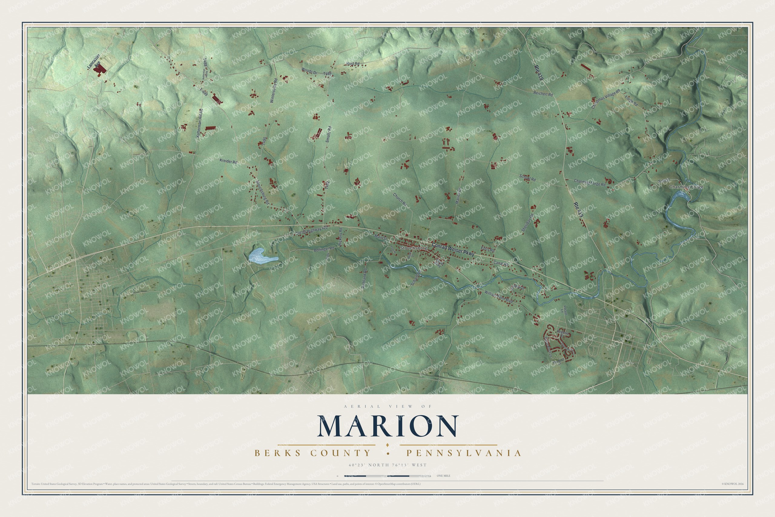 Watermarked full-map preview of Marion, Pennsylvania