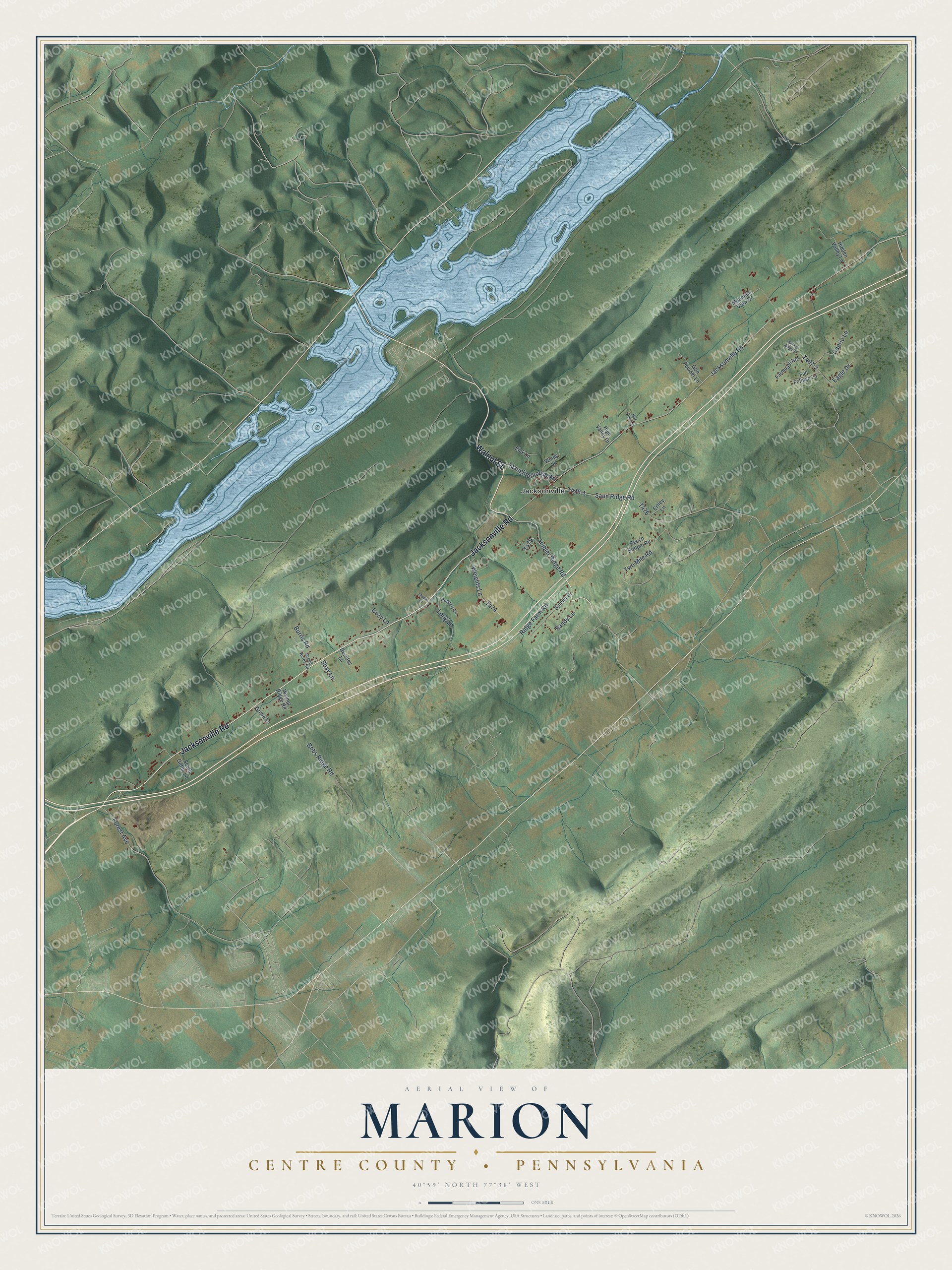 Watermarked full-map preview of Marion, Pennsylvania