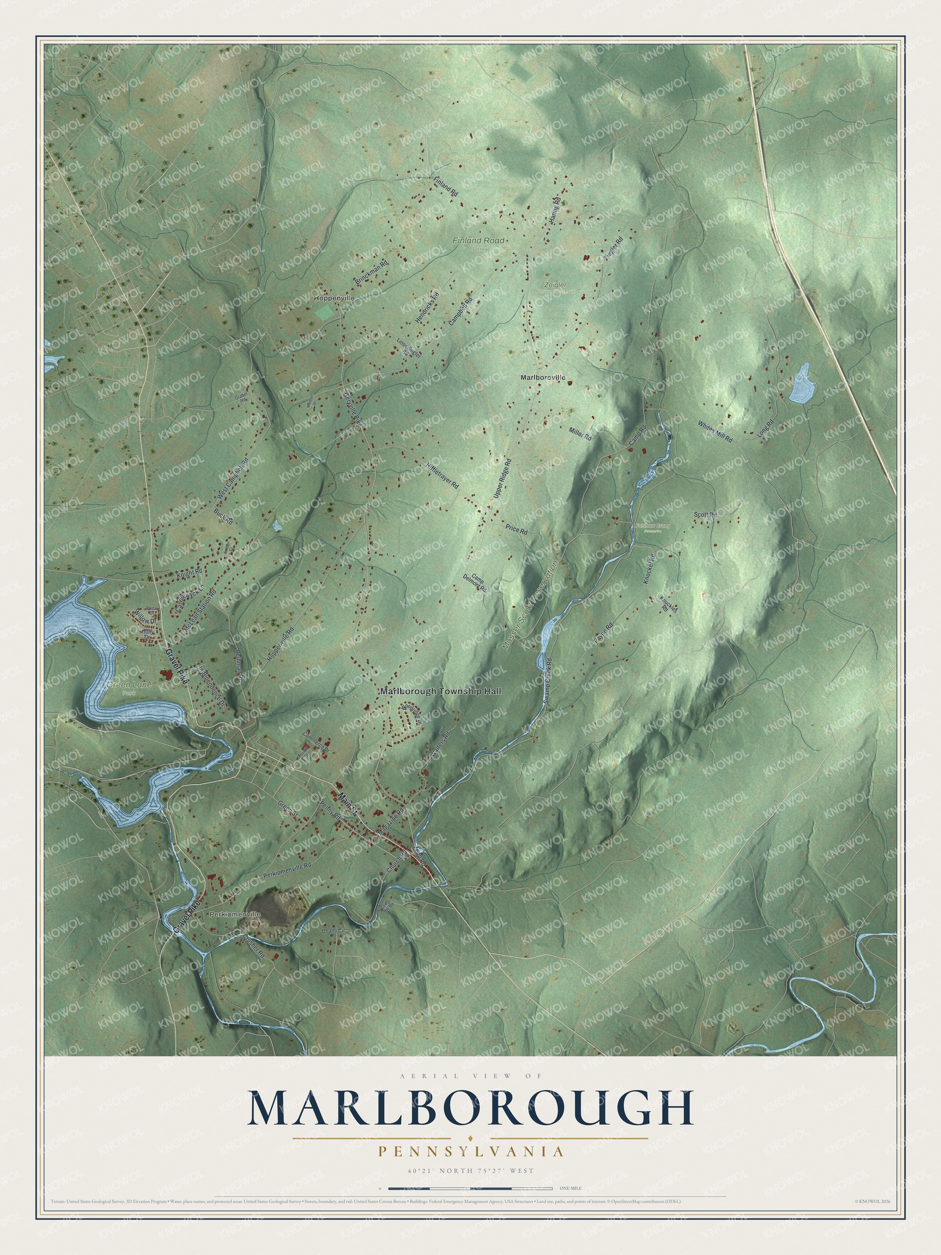 Watermarked full-map preview of Marlborough, Pennsylvania